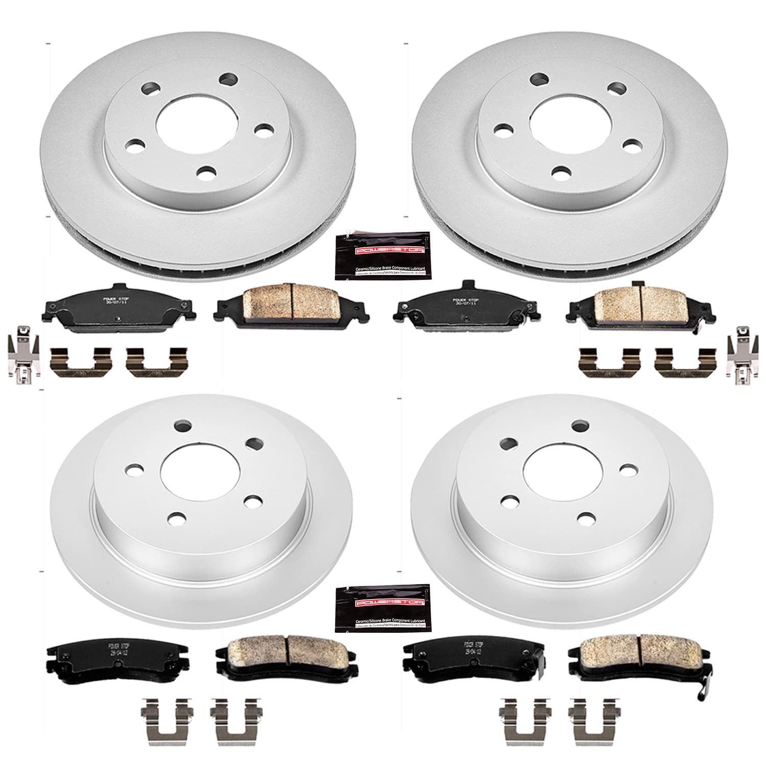 Power Stop - CRK1552 - Front and Rear - Disc Brake Pad and Rotor Kit image 1