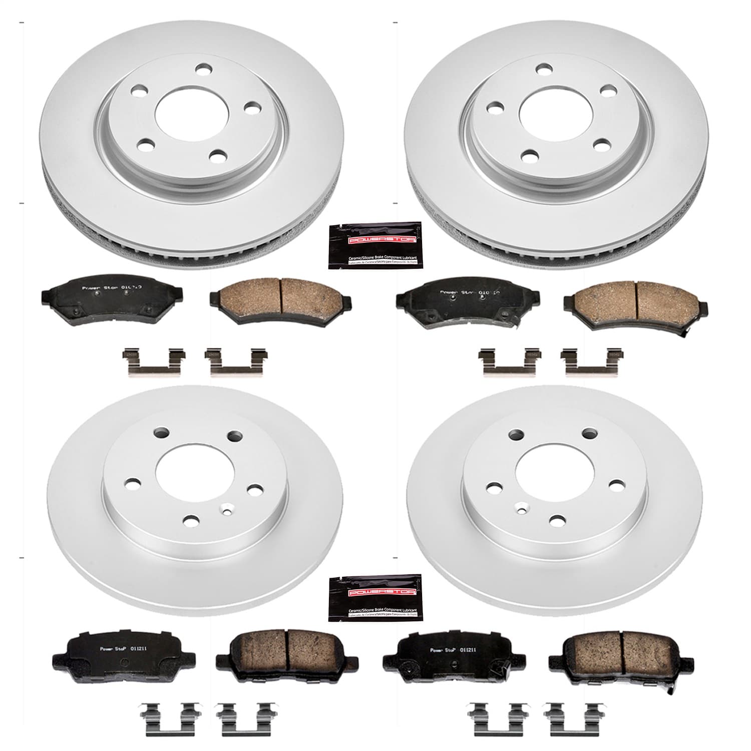 Power Stop - CRK1589 - Front and Rear - Disc Brake Pad and Rotor Kit image 1