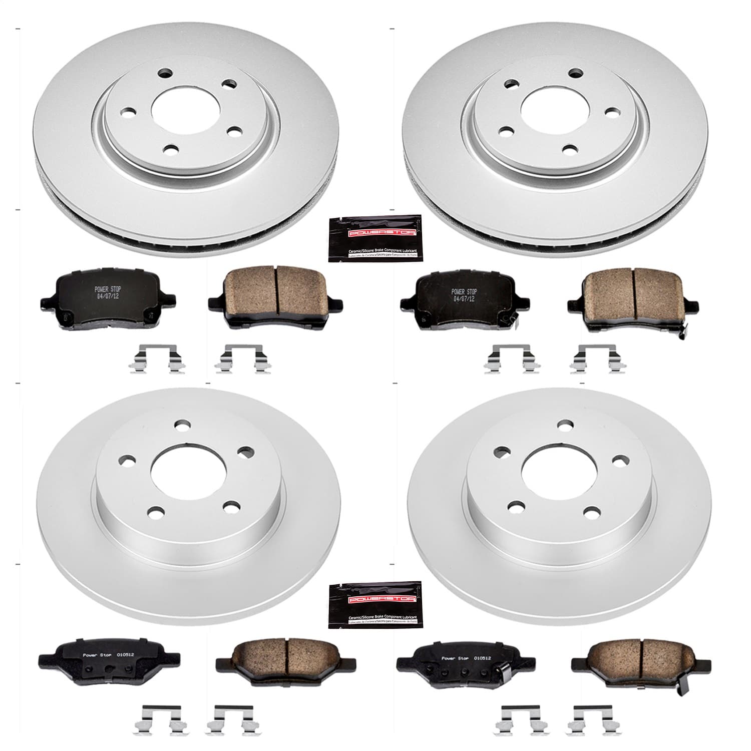 Power Stop - CRK1612 - Front and Rear - Disc Brake Pad and Rotor Kit image 1