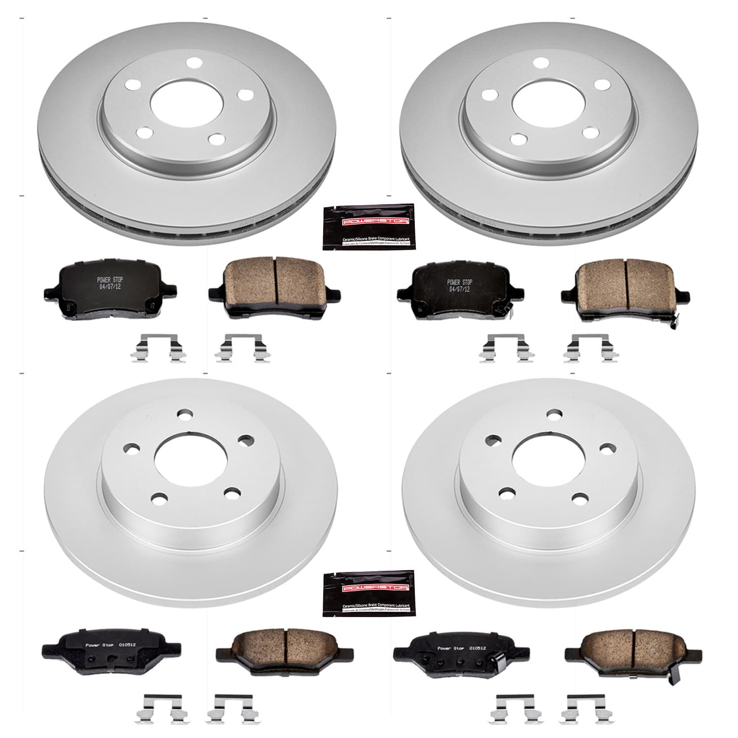 Power Stop - CRK1618 - Front and Rear - Disc Brake Pad and Rotor Kit image 1