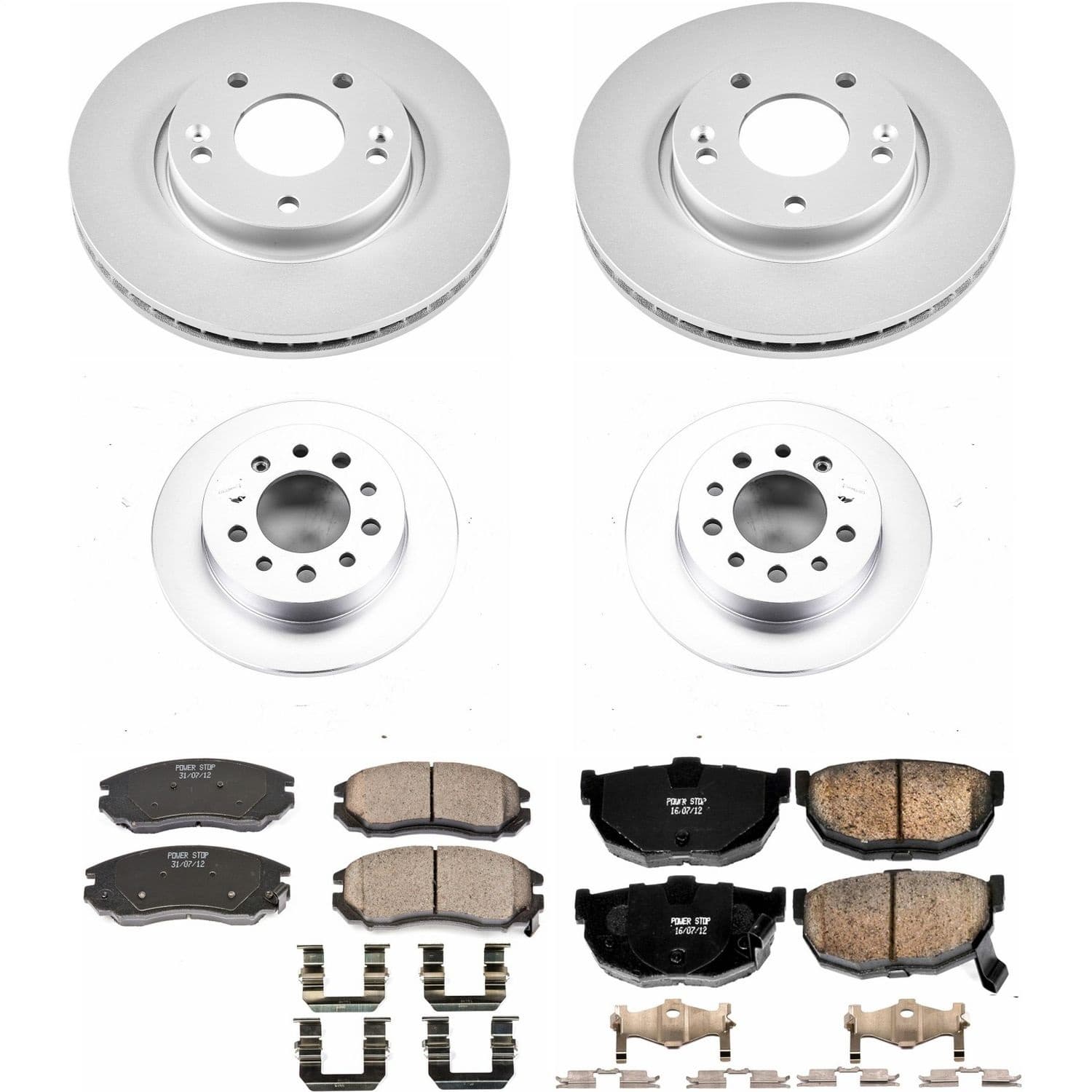 Power Stop - CRK164 - Front and Rear - Disc Brake Pad and Rotor Kit image 1