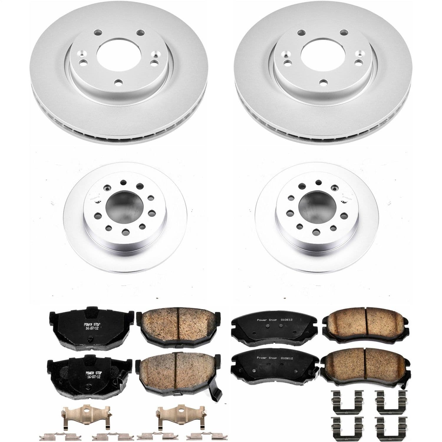 Power Stop - CRK166 - Front and Rear - Disc Brake Pad and Rotor Kit image 1