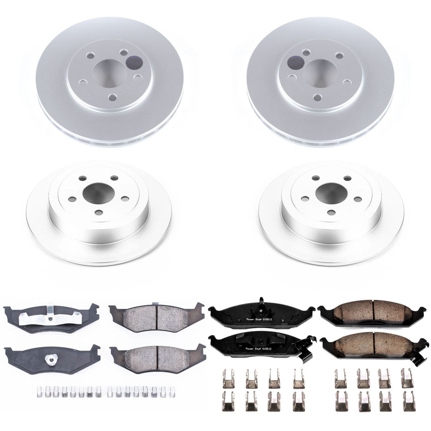 Power Stop - CRK1677 - Front and Rear - Disc Brake Pad and Rotor Kit image 1