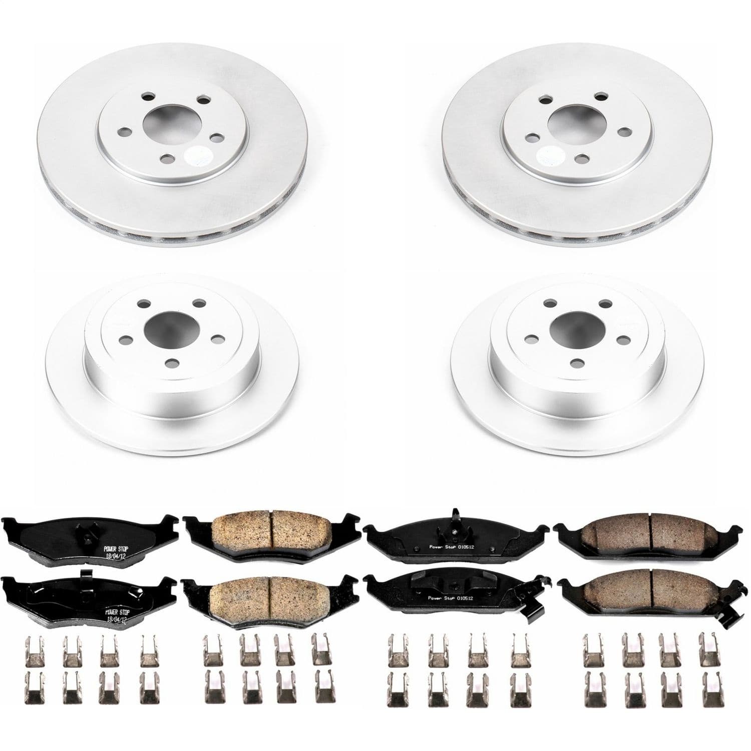 Power Stop - CRK1680 - Front and Rear - Disc Brake Pad and Rotor Kit image 1