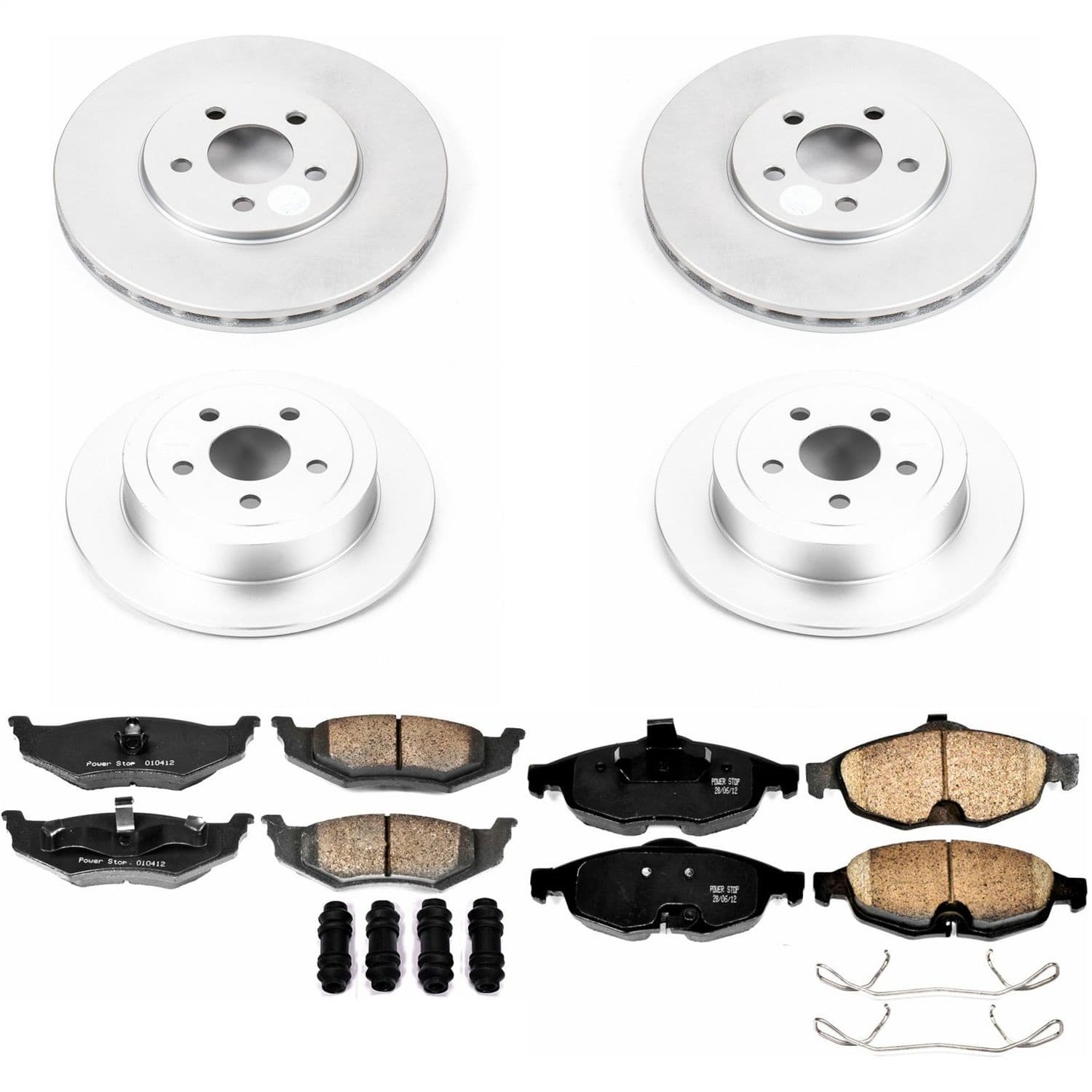 Power Stop - CRK1685 - Front and Rear - Disc Brake Pad and Rotor Kit image 1
