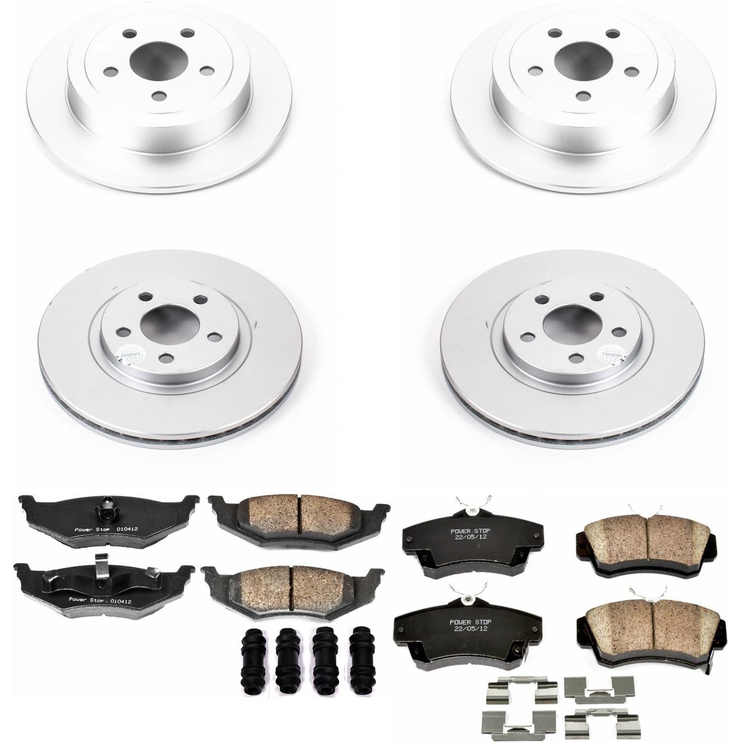 Power Stop - CRK1705 - Front and Rear - Disc Brake Pad and Rotor Kit image 1