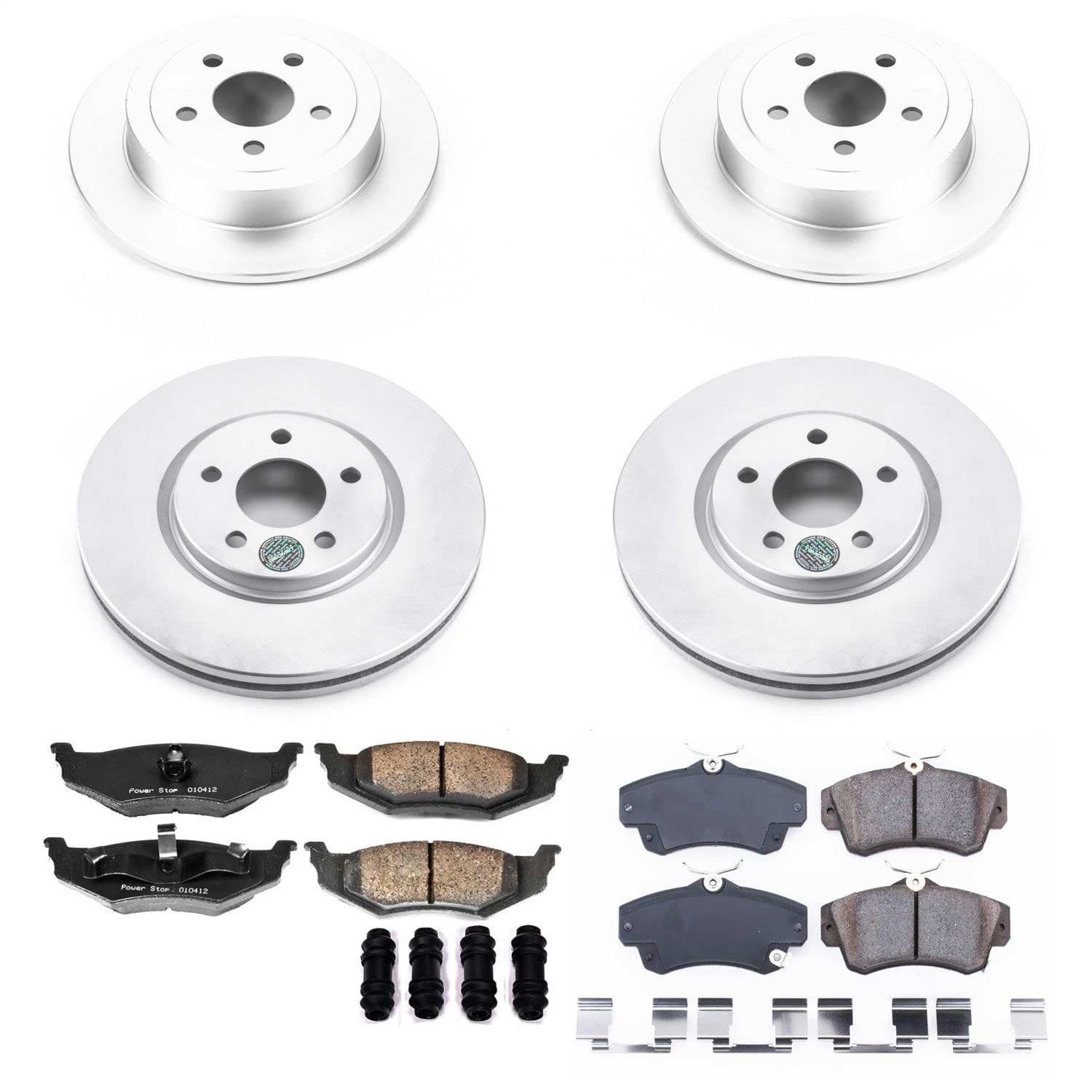 Power Stop - CRK1707 - Front and Rear - Disc Brake Pad and Rotor Kit image 1