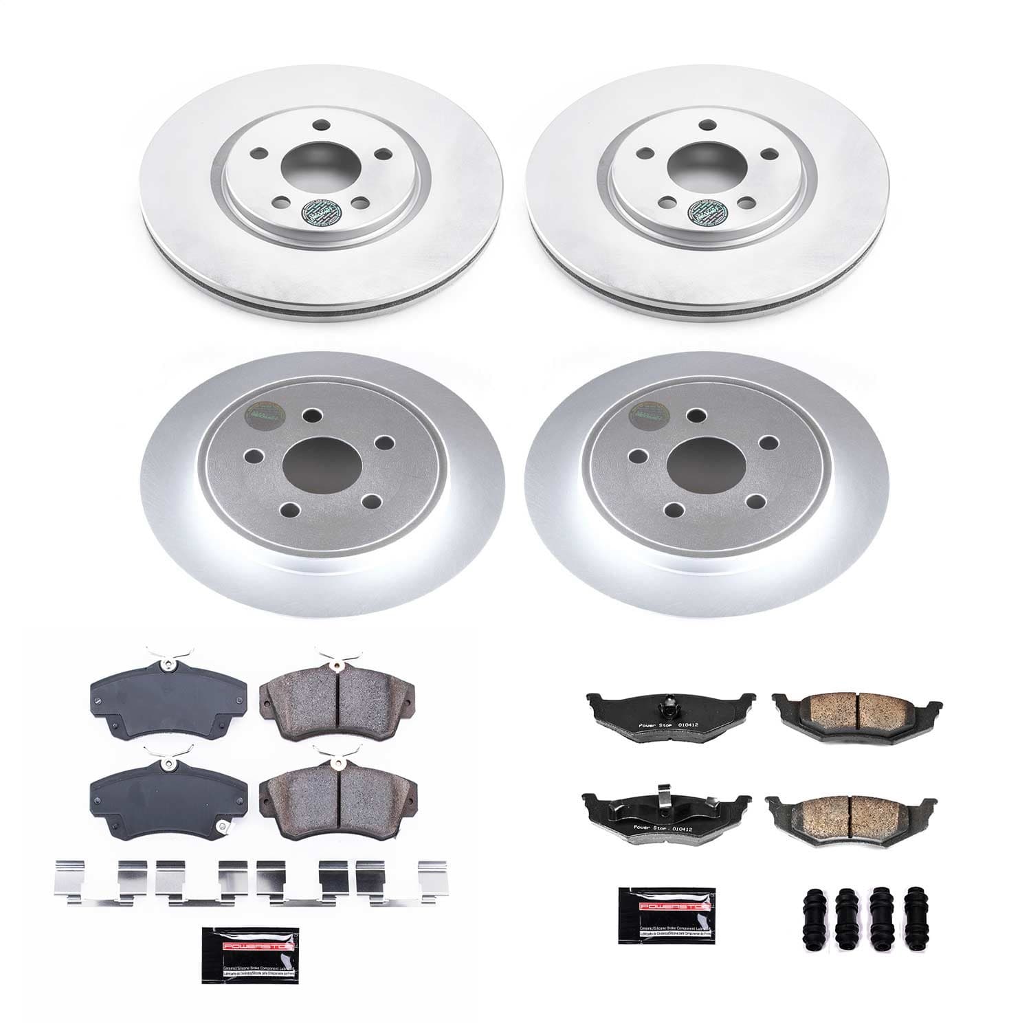 Power Stop - CRK1708 - Front and Rear - Disc Brake Pad and Rotor Kit image 1