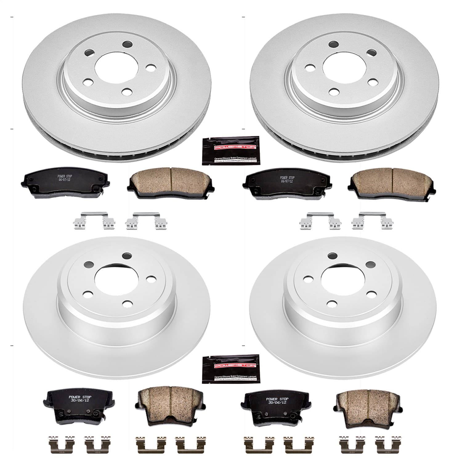 Power Stop - CRK1715 - Front and Rear - Disc Brake Pad and Rotor Kit image 1