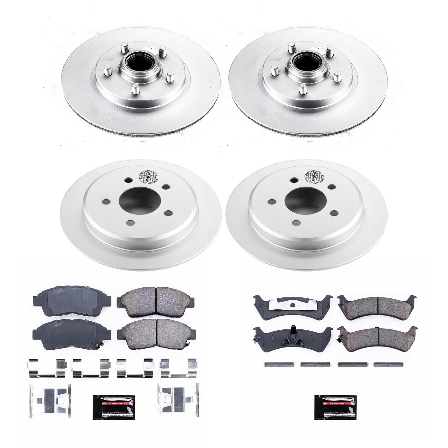 Power Stop - CRK1855 - Front and Rear - Disc Brake Pad and Rotor Kit image 1