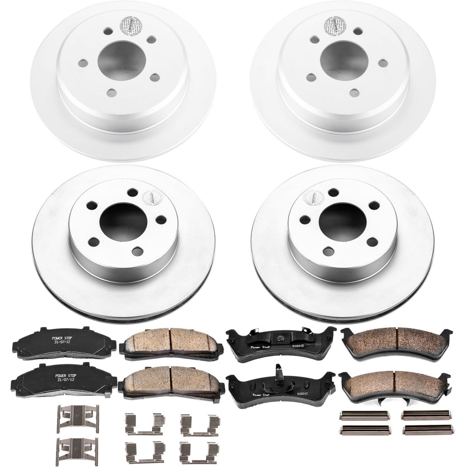 Power Stop - CRK1861 - Front and Rear - Disc Brake Pad and Rotor Kit image 1