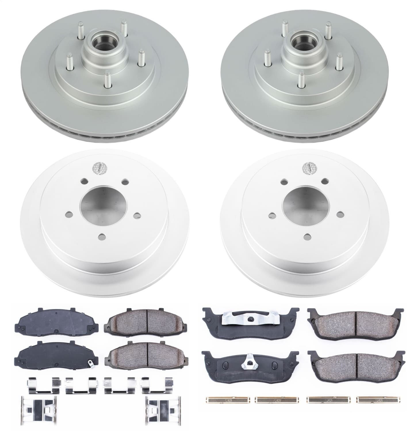 Power Stop - CRK1864 - Front and Rear - Disc Brake Pad and Rotor Kit image 1