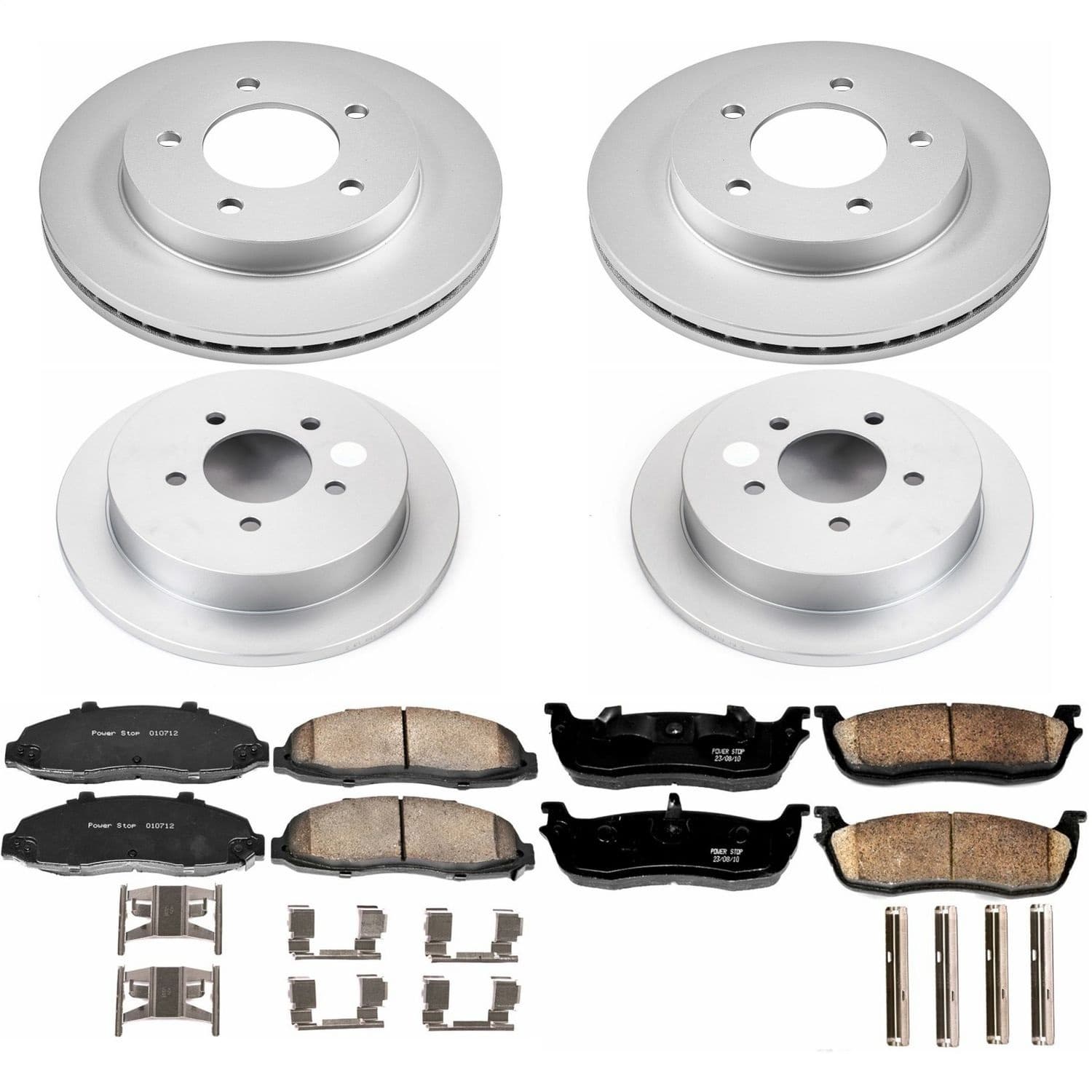 Power Stop - CRK1868 - Front and Rear - Disc Brake Pad and Rotor Kit image 1