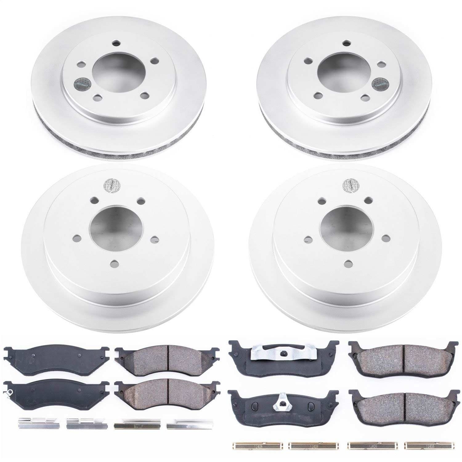 Power Stop - CRK1870 - Front and Rear - Disc Brake Pad and Rotor Kit image 1