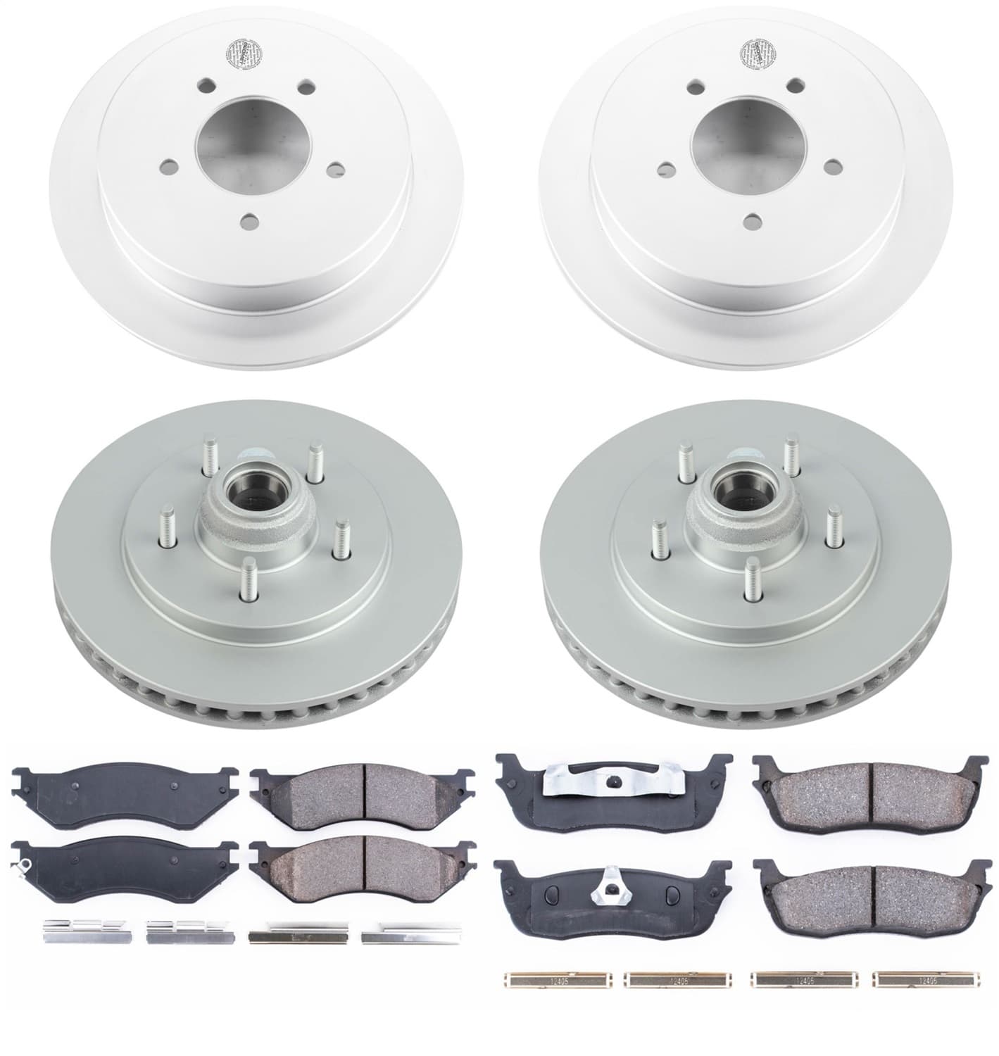 Power Stop - CRK1880 - Front and Rear - Disc Brake Pad and Rotor Kit image 1