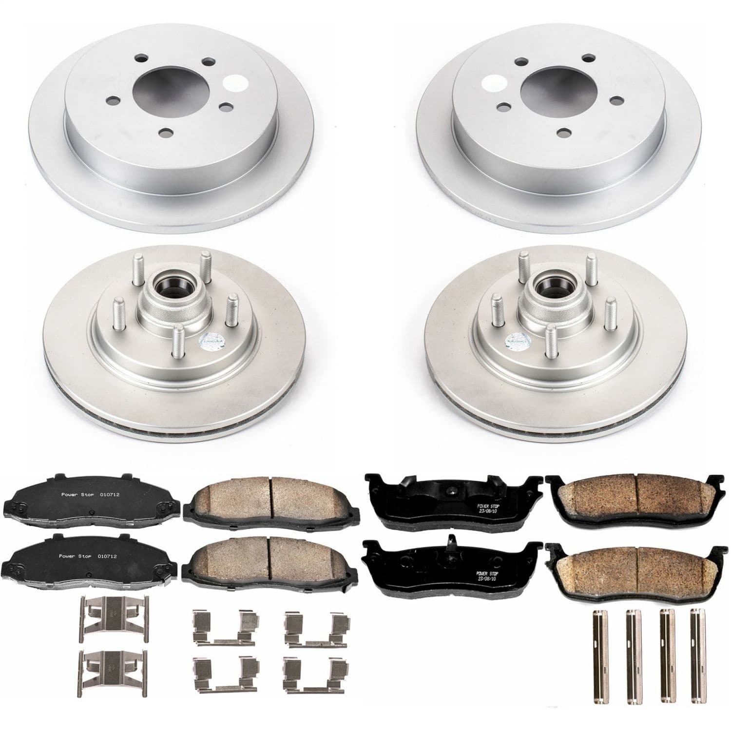 Power Stop - CRK1915 - Front and Rear - Disc Brake Pad and Rotor Kit image 1