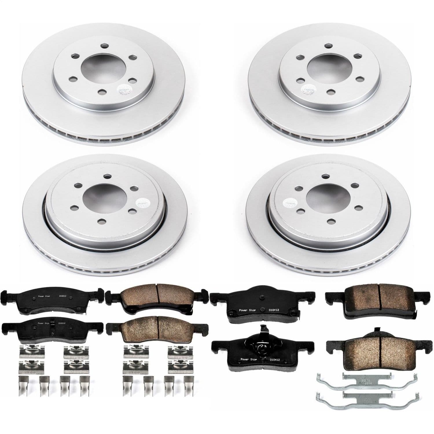 Power Stop - CRK1934 - Front and Rear - Disc Brake Pad and Rotor Kit image 1
