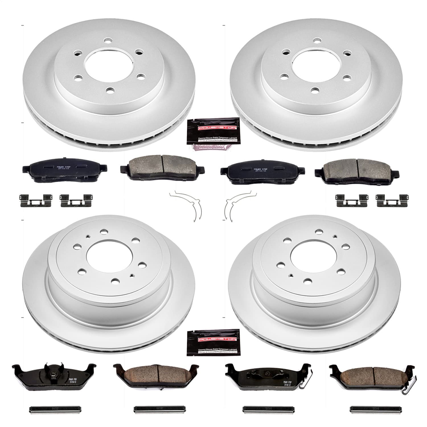 Power Stop - CRK1944 - Front and Rear - Disc Brake Pad and Rotor Kit image 1