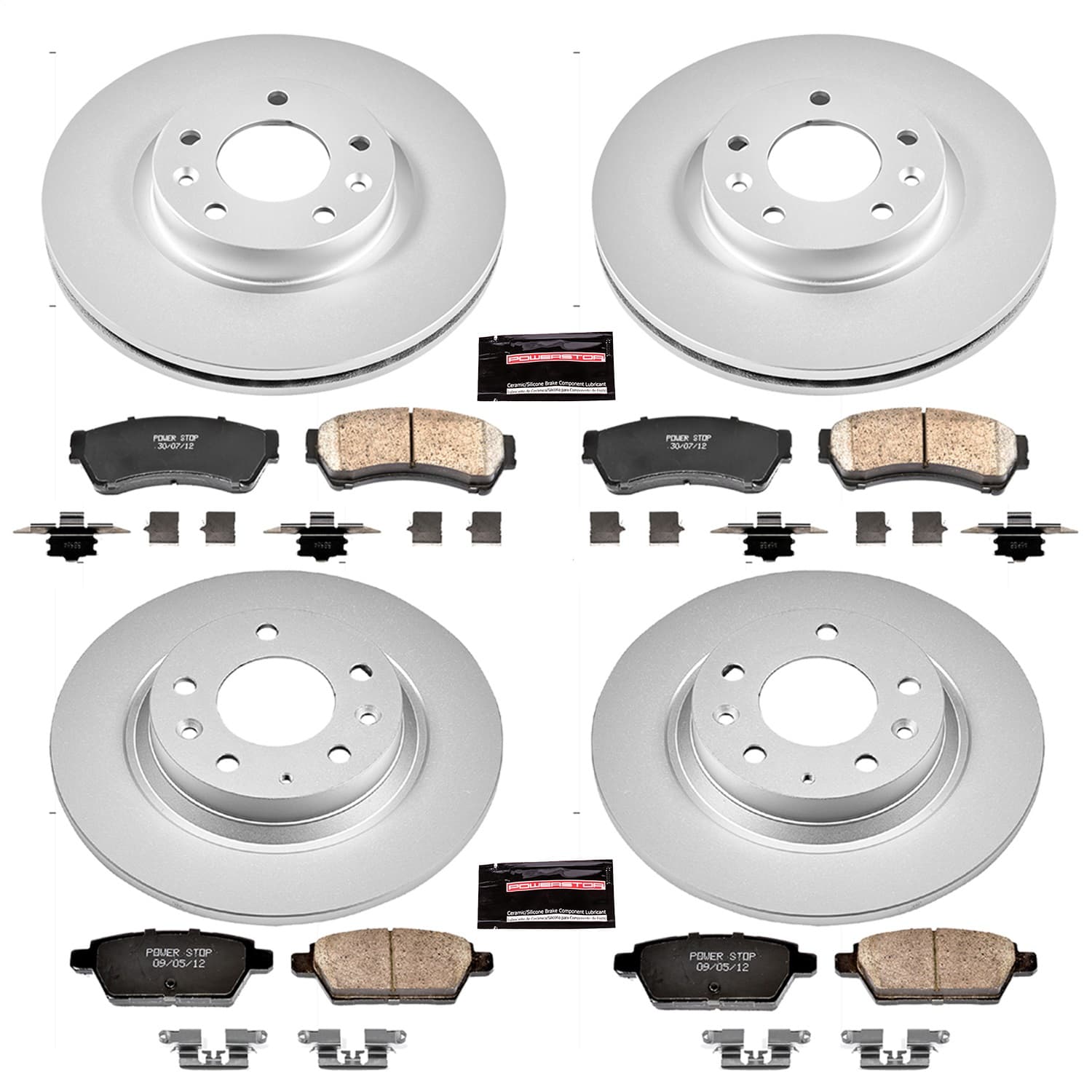 Power Stop - CRK200 - Front and Rear - Disc Brake Pad and Rotor Kit image 1