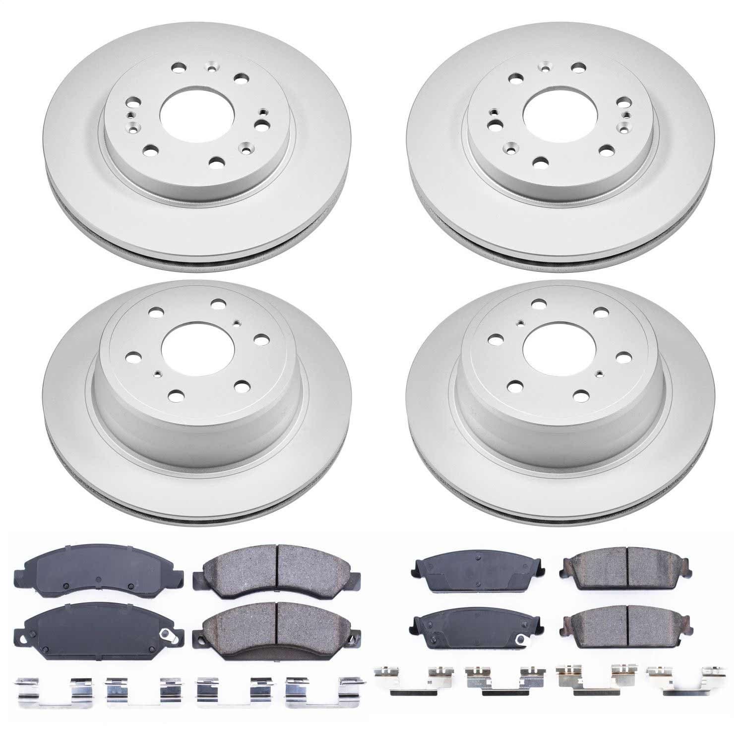 Power Stop - CRK2068 - Front and Rear - Disc Brake Pad and Rotor Kit image 1