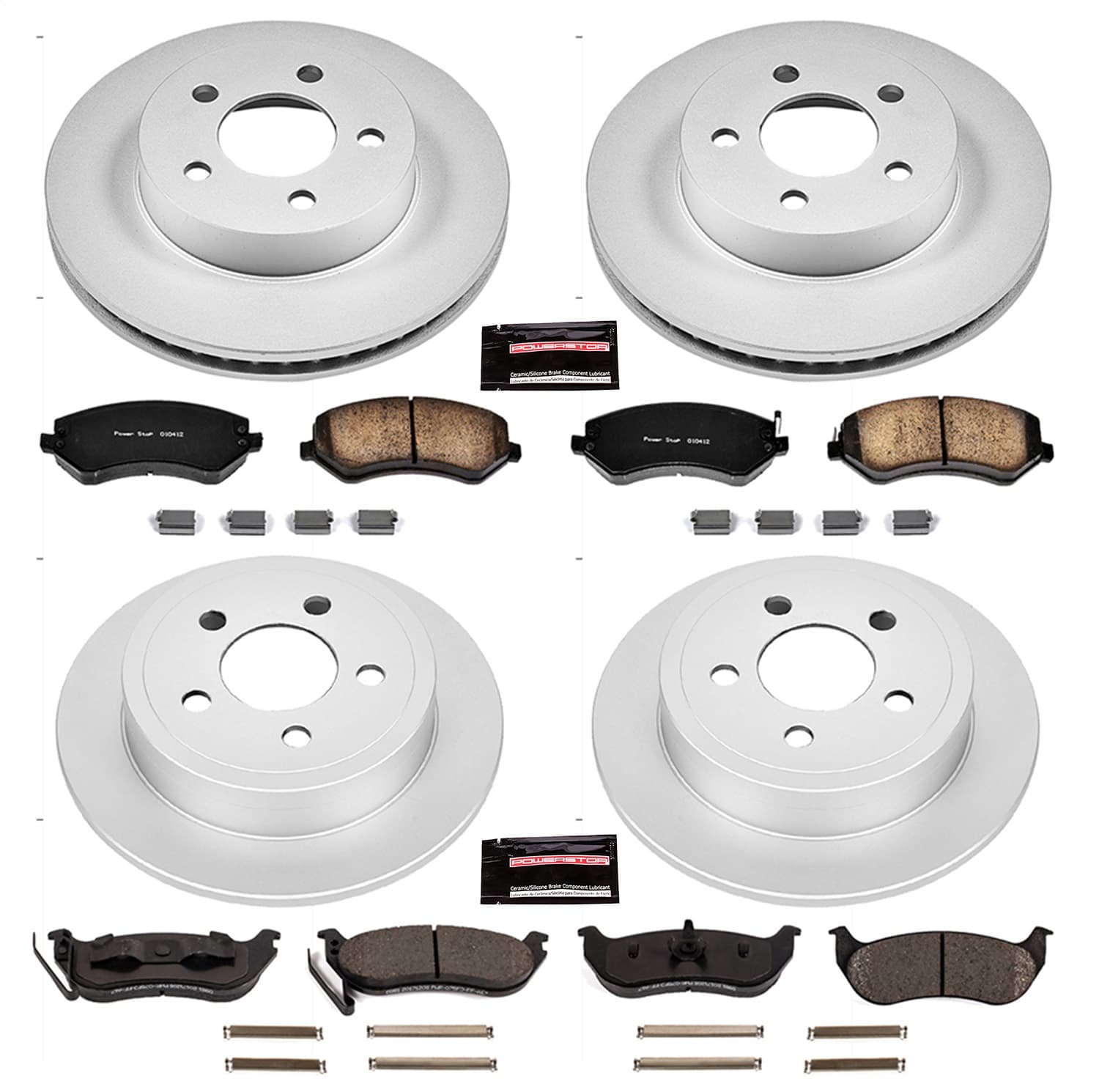 Power Stop - CRK2162 - Front and Rear - Disc Brake Pad and Rotor Kit image 1