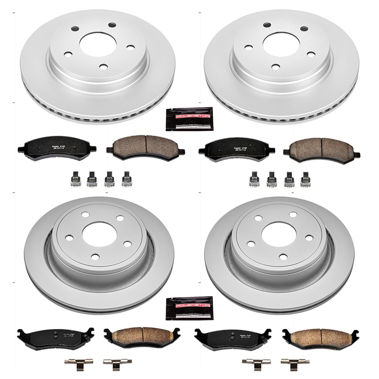 Power Stop - CRK2164 - Front and Rear - Disc Brake Pad and Rotor Kit image 1