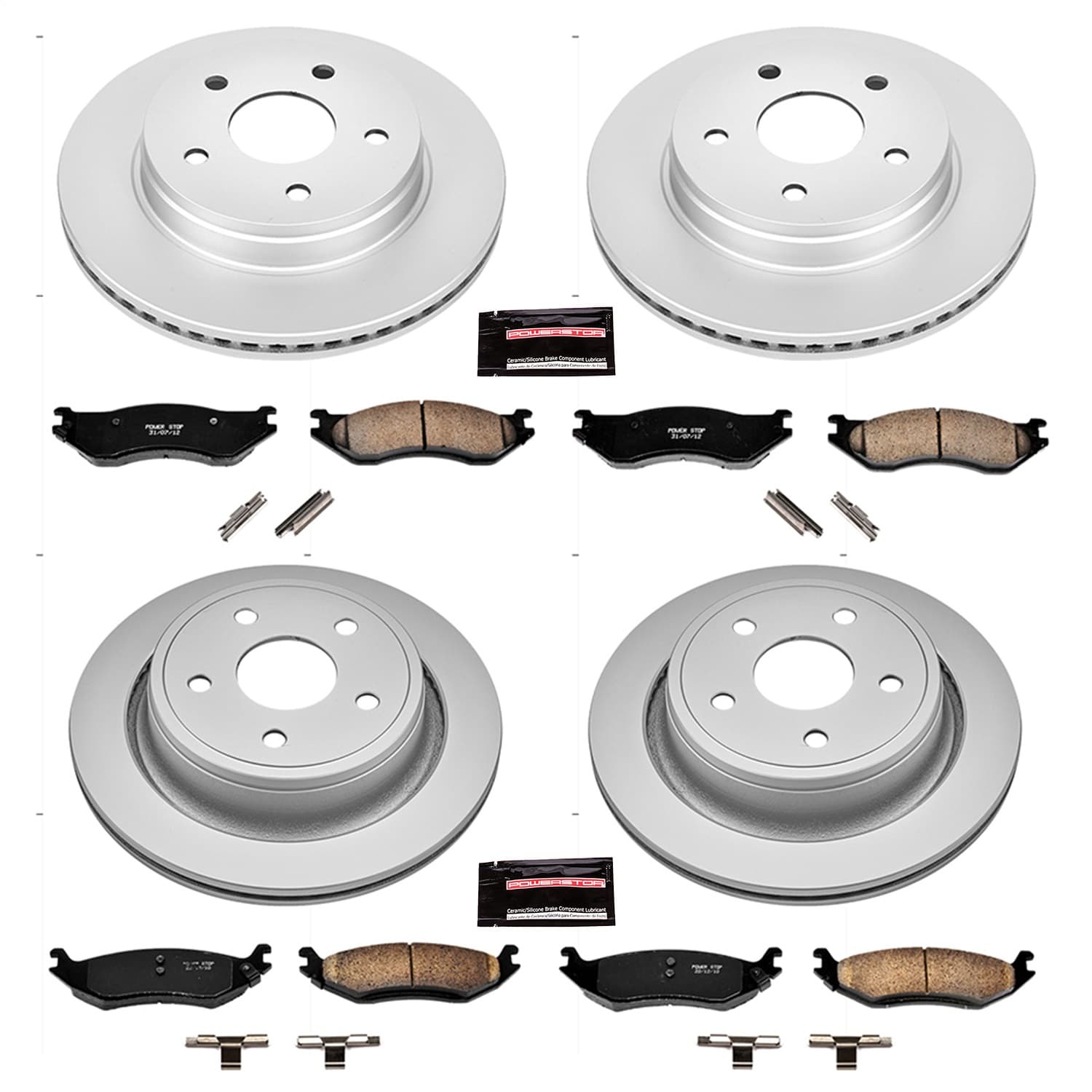 Power Stop - CRK2166 - Front and Rear - Disc Brake Pad and Rotor Kit image 1