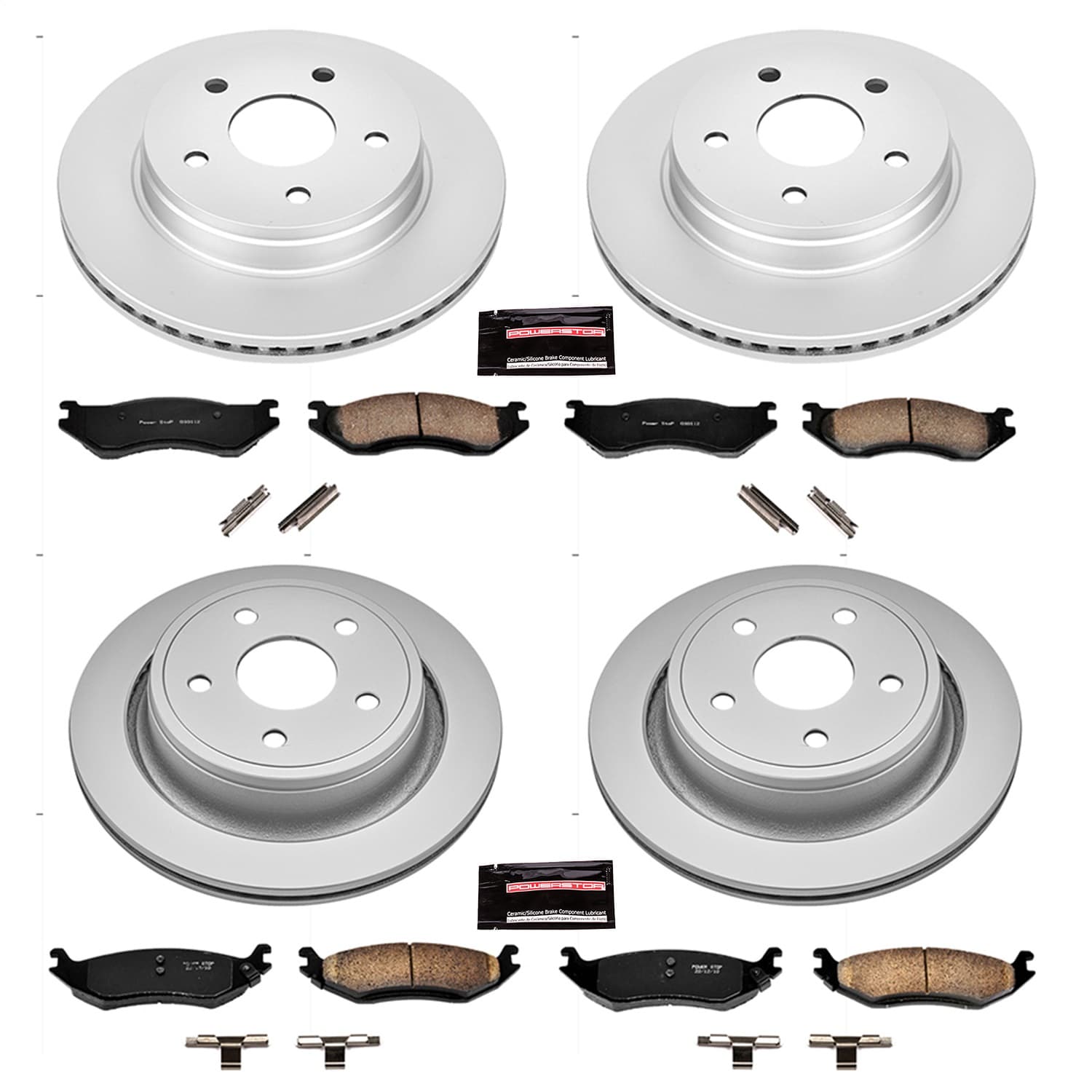 Power Stop - CRK2168 - Front and Rear - Disc Brake Pad and Rotor Kit image 1