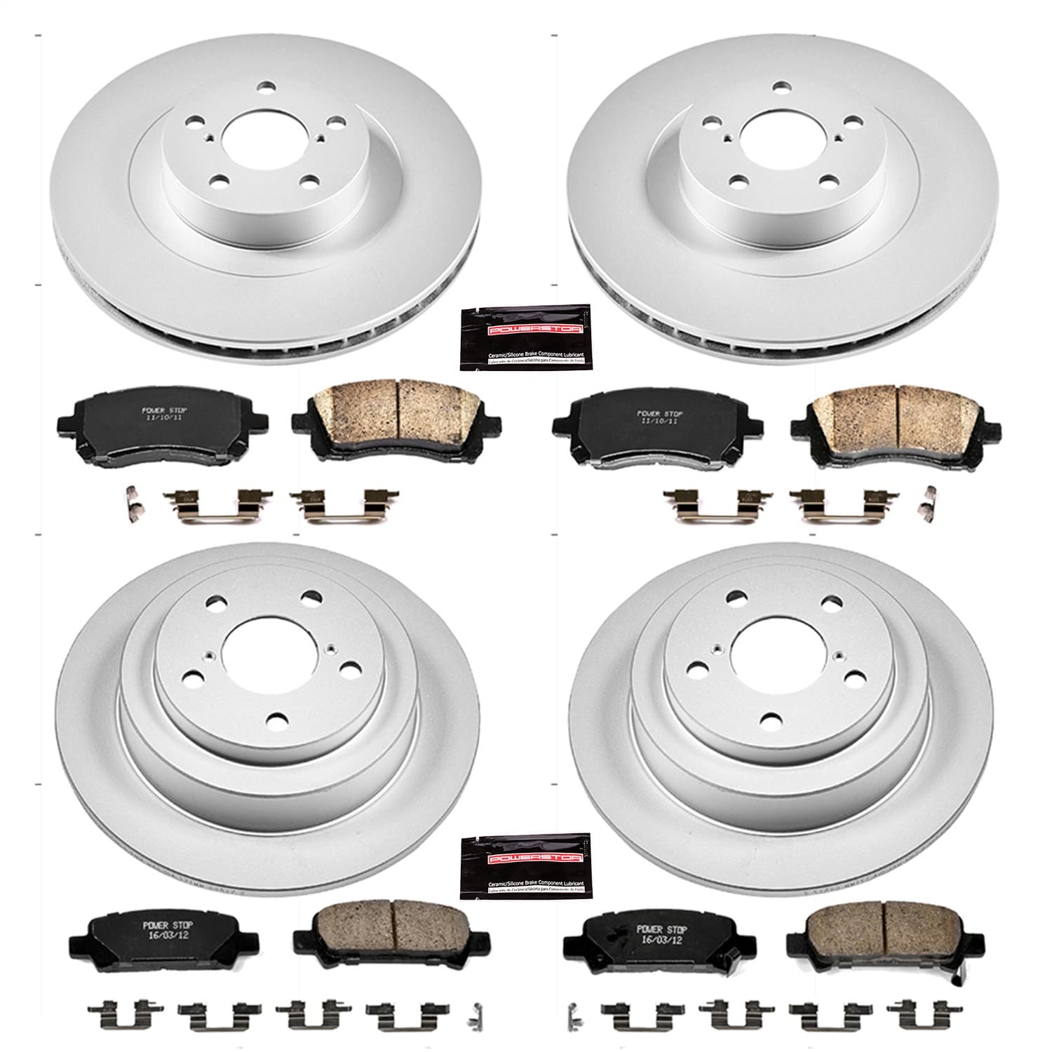 Power Stop - CRK2371 - Front and Rear - Disc Brake Pad and Rotor Kit image 1