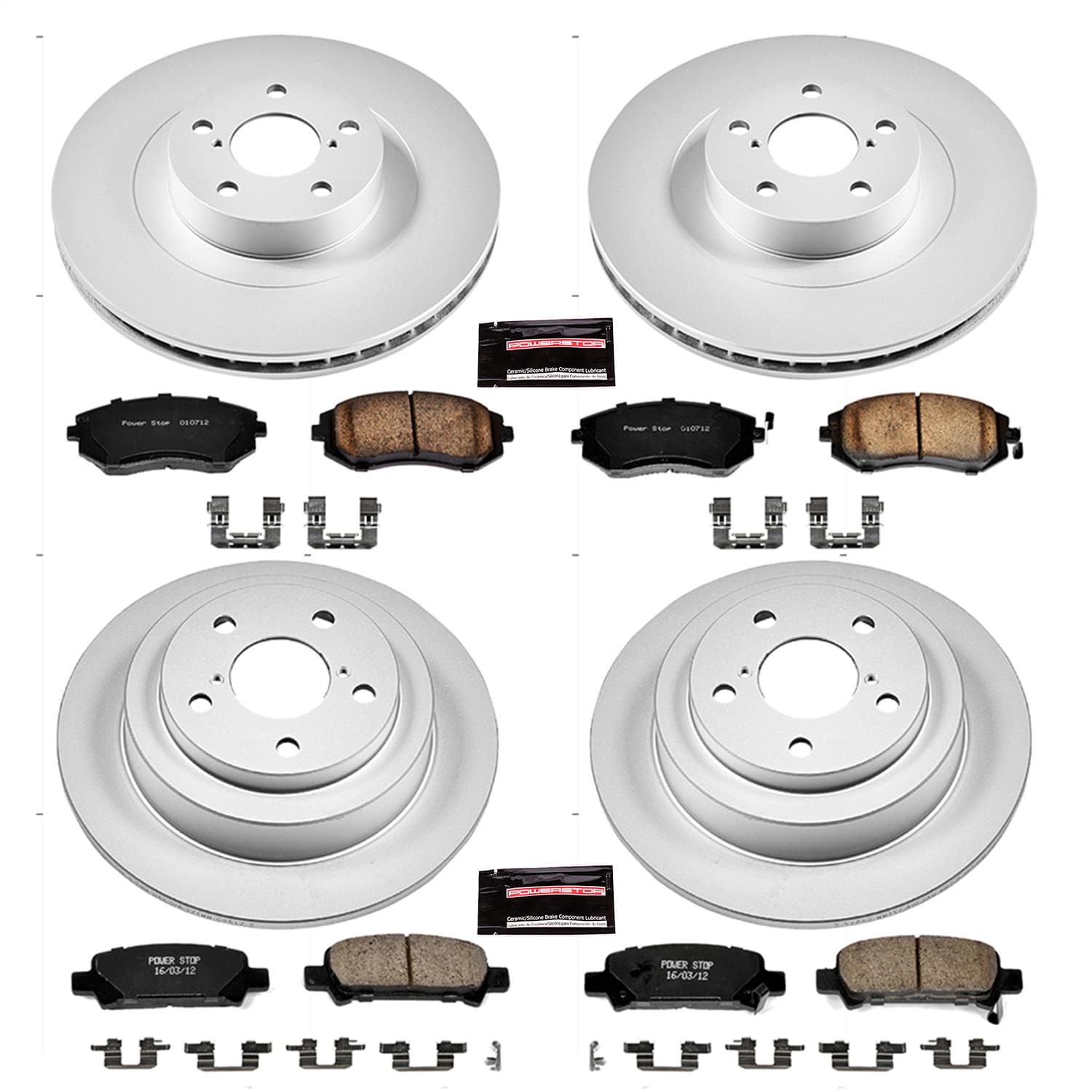 Power Stop - CRK2377 - Front and Rear - Disc Brake Pad and Rotor Kit image 1