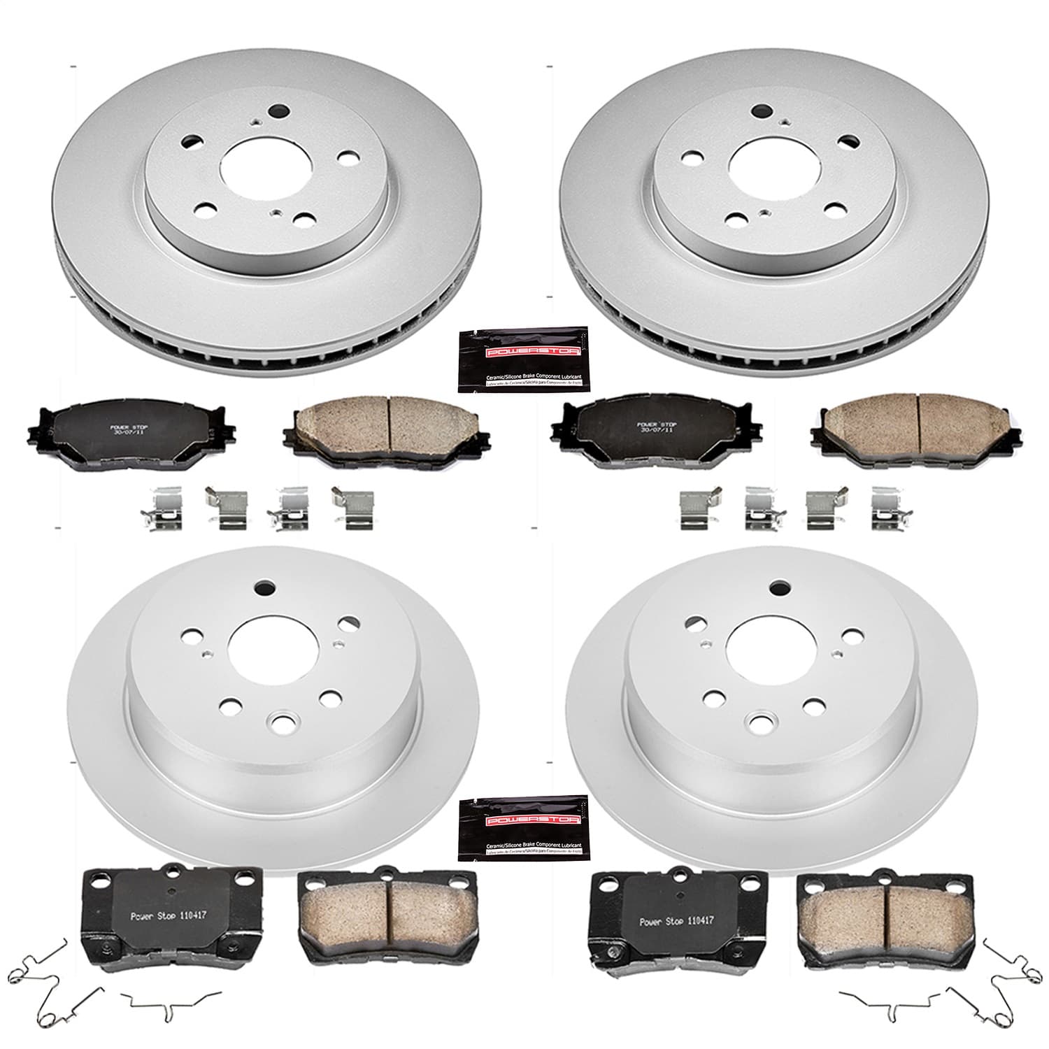 Power Stop - CRK2407 - Front and Rear - Disc Brake Pad and Rotor Kit image 1