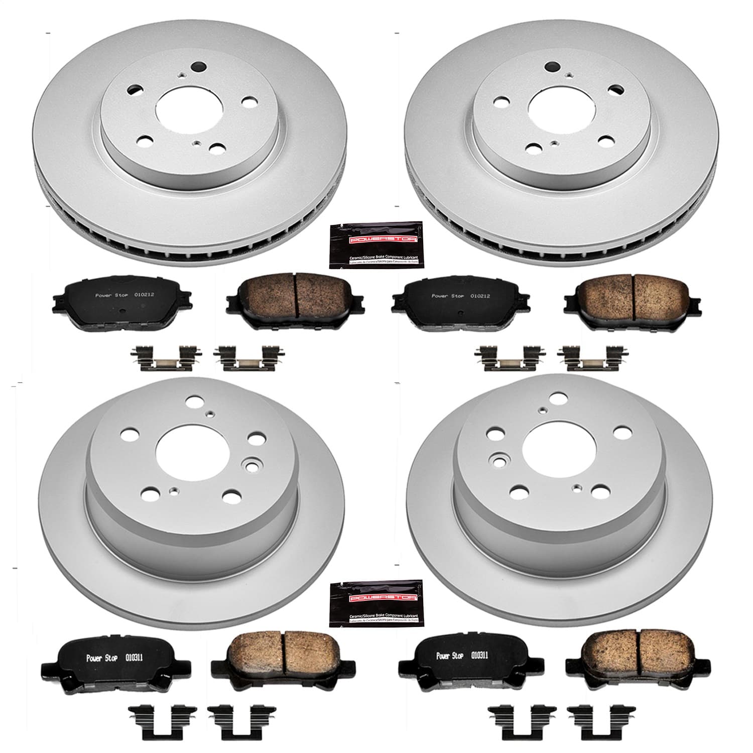 Power Stop - CRK2415 - Front and Rear - Disc Brake Pad and Rotor Kit image 1