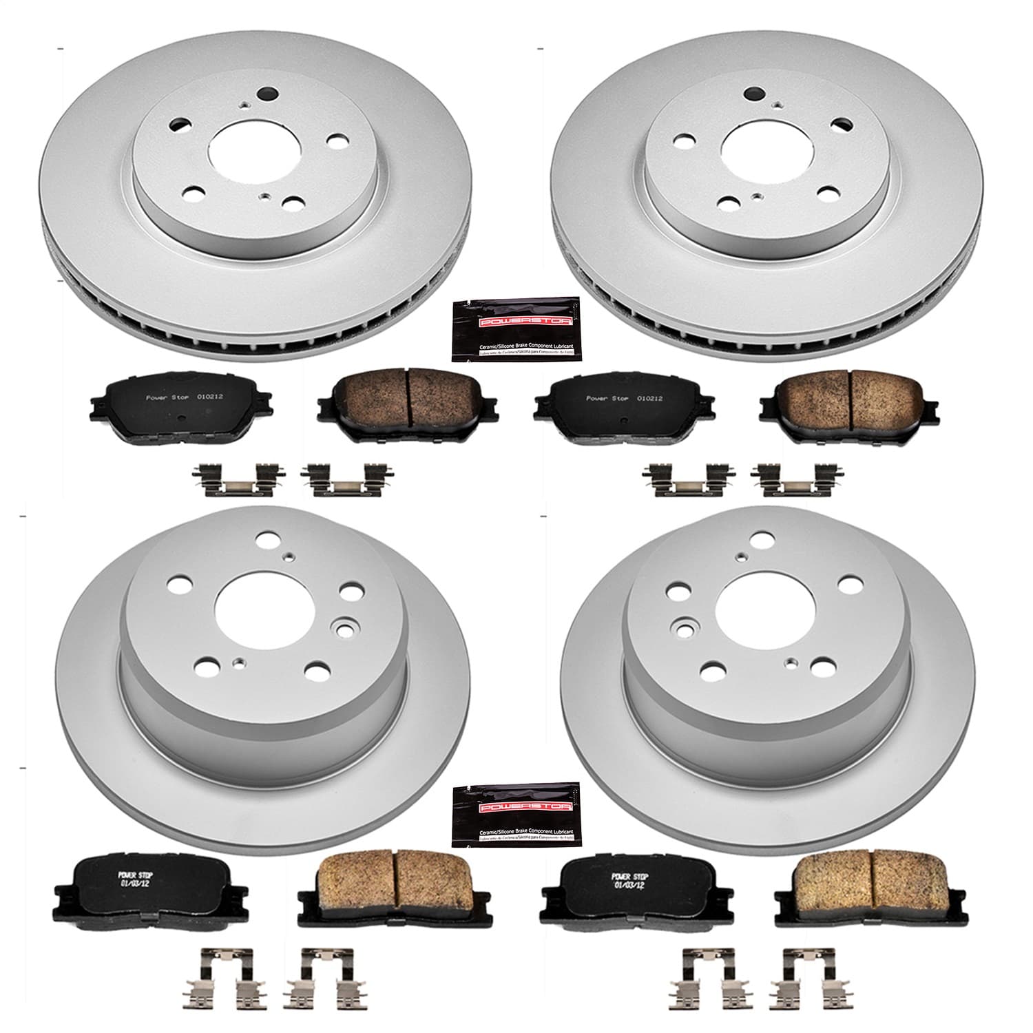 Power Stop - CRK2416 - Front and Rear - Disc Brake Pad and Rotor Kit image 1
