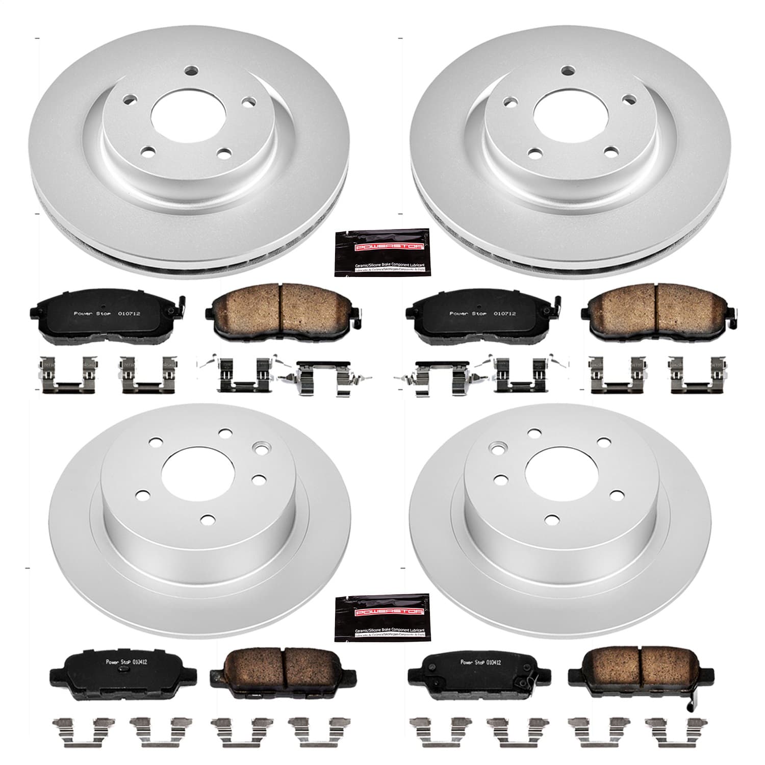 Power Stop - CRK242 - Front and Rear - Disc Brake Pad and Rotor Kit image 1