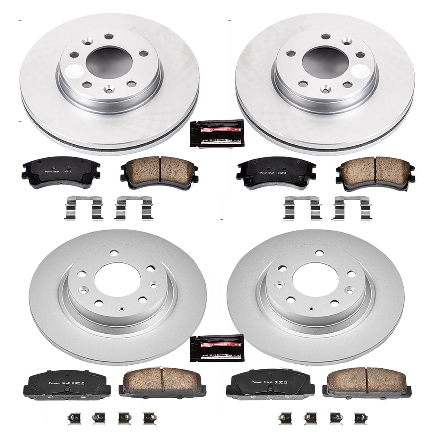 Power Stop - CRK2449 - Front and Rear - Disc Brake Pad and Rotor Kit image 1