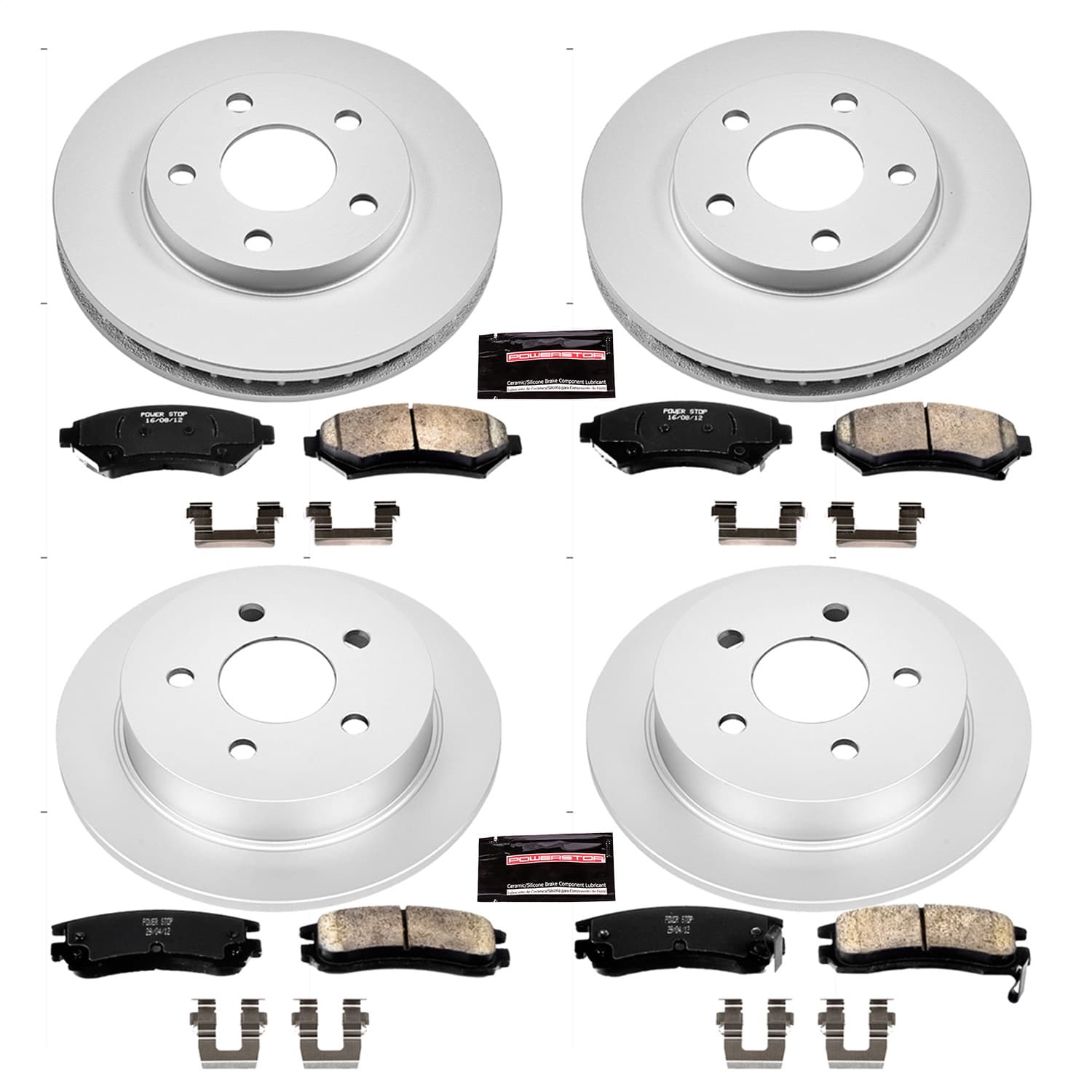 Power Stop - CRK2554 - Front and Rear - Disc Brake Pad and Rotor Kit image 1