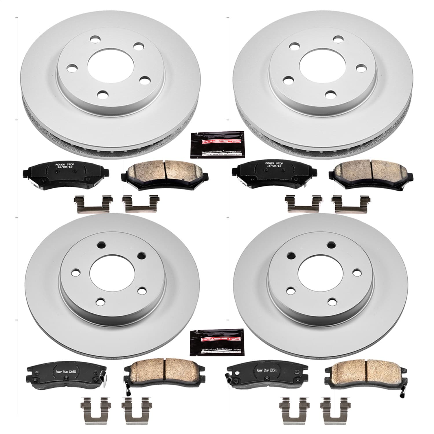 Power Stop - CRK2556 - Front and Rear - Disc Brake Pad and Rotor Kit image 1