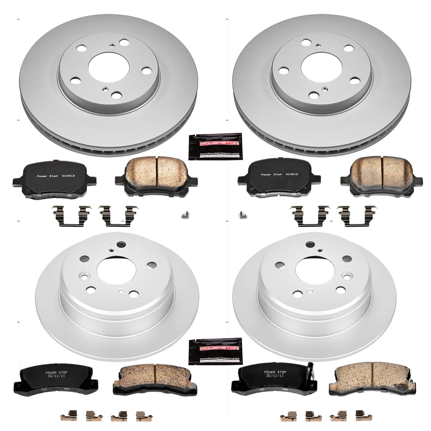 Power Stop - CRK2713 - Front and Rear - Disc Brake Pad and Rotor Kit image 1