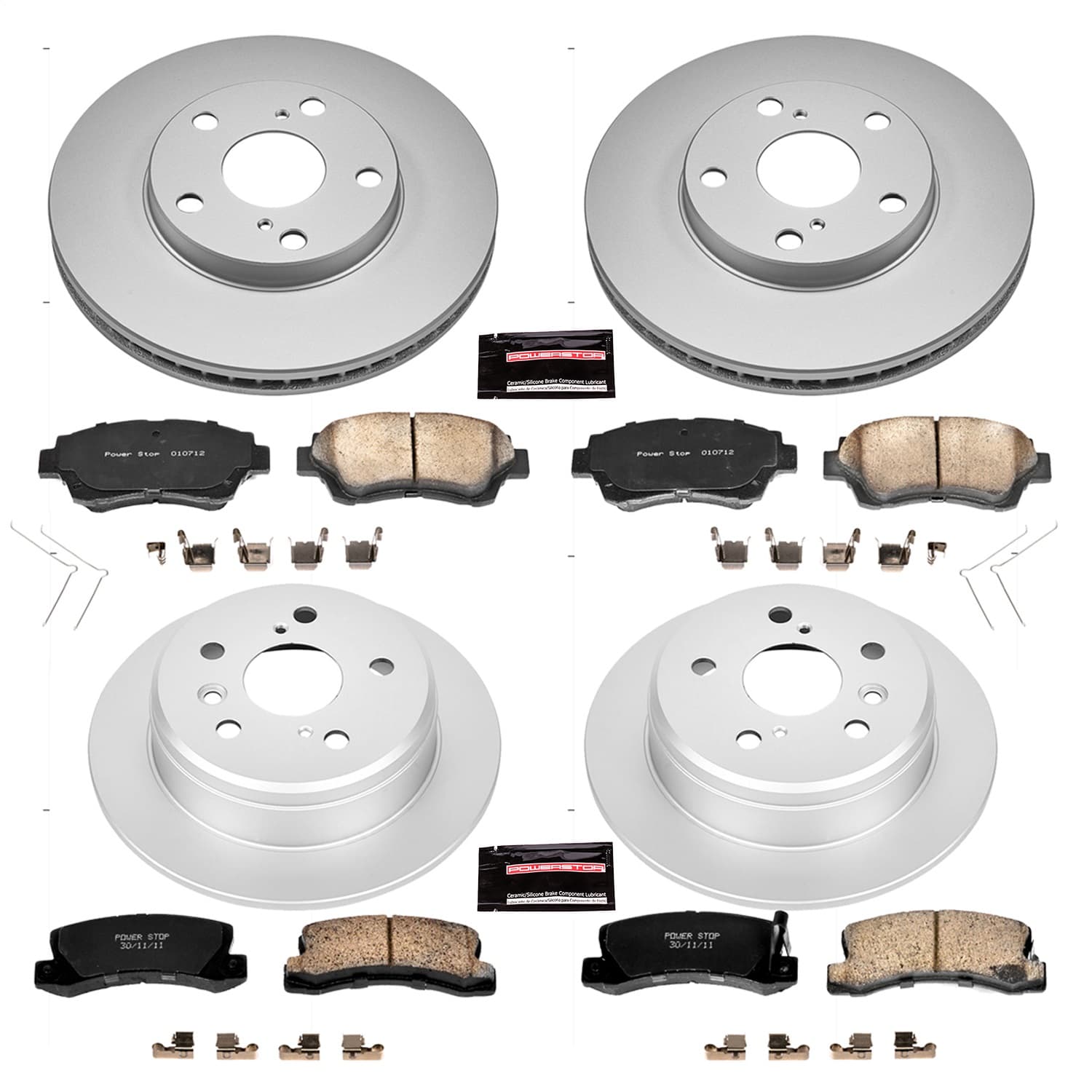Power Stop - CRK2714 - Front and Rear - Disc Brake Pad and Rotor Kit image 1