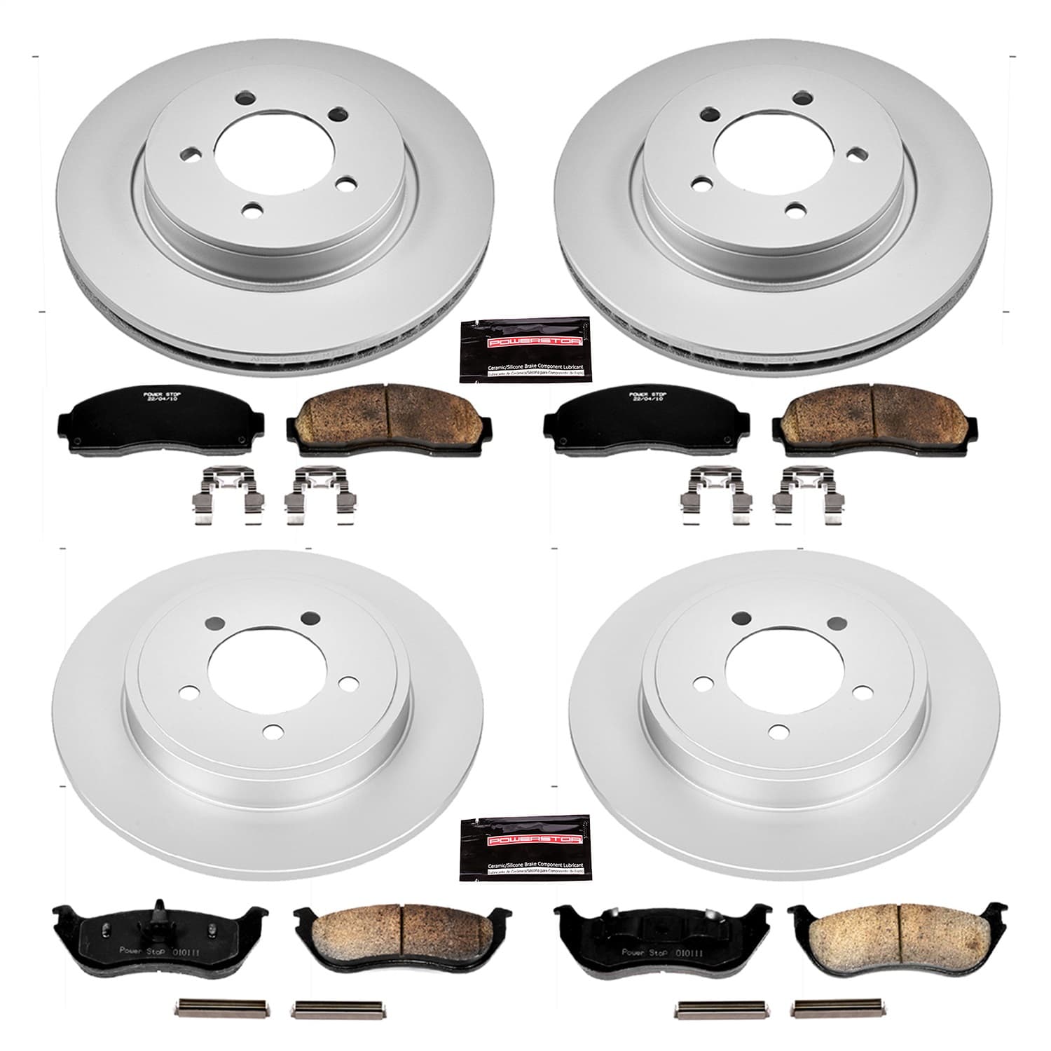Power Stop - CRK2722 - Front and Rear - Disc Brake Pad and Rotor Kit image 1