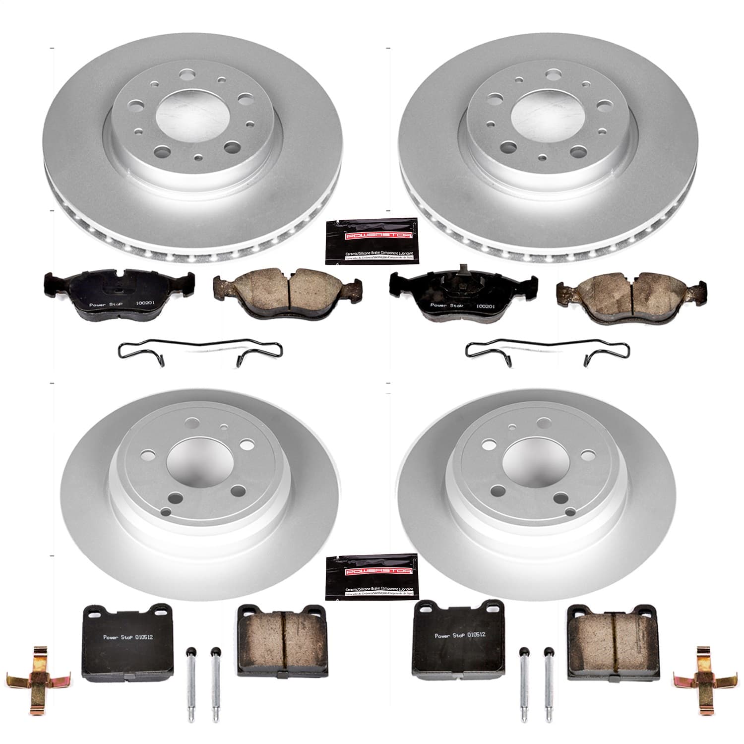 Power Stop - CRK2728 - Front and Rear - Disc Brake Pad and Rotor Kit image 1