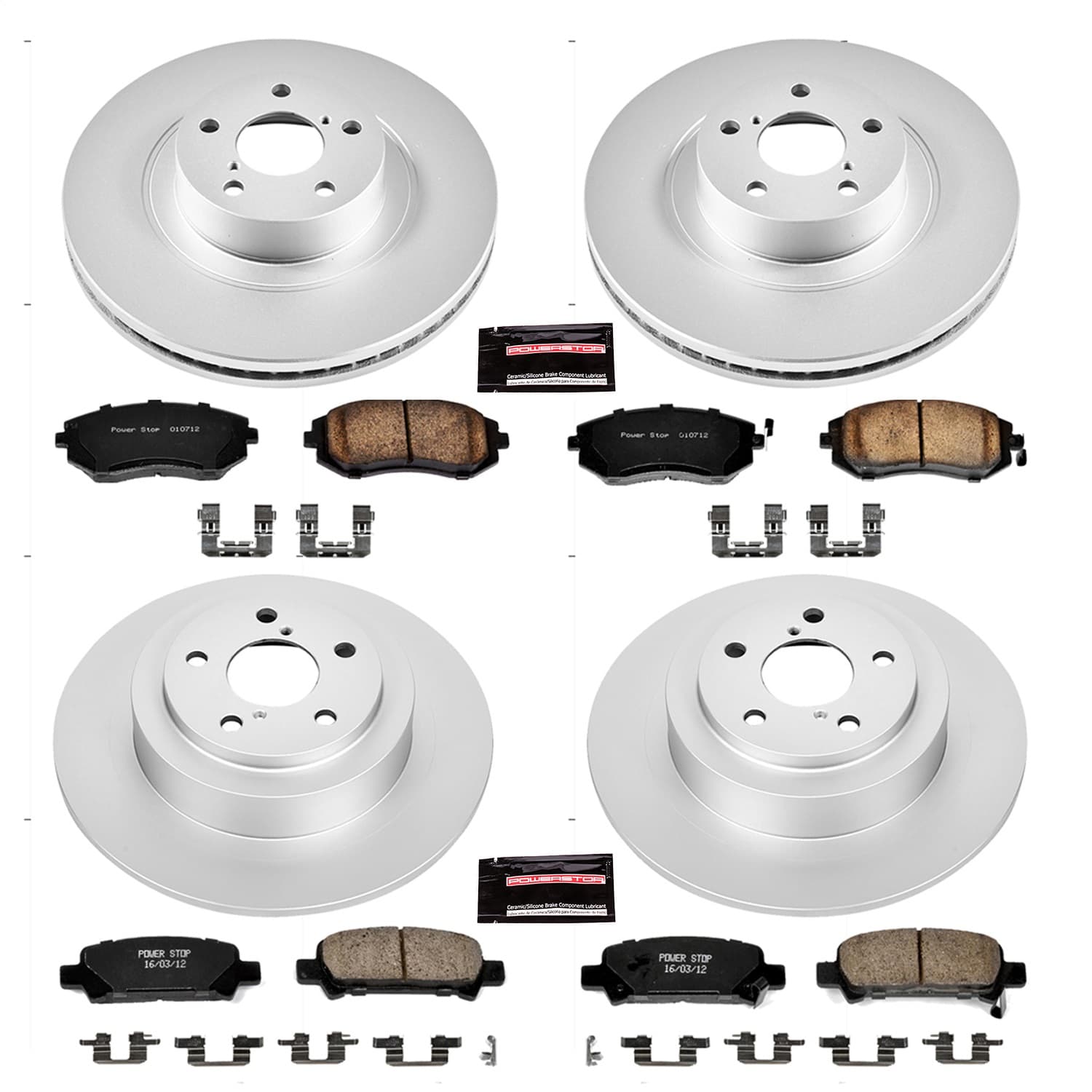 Power Stop - CRK2748 - Front and Rear - Disc Brake Pad and Rotor Kit image 1