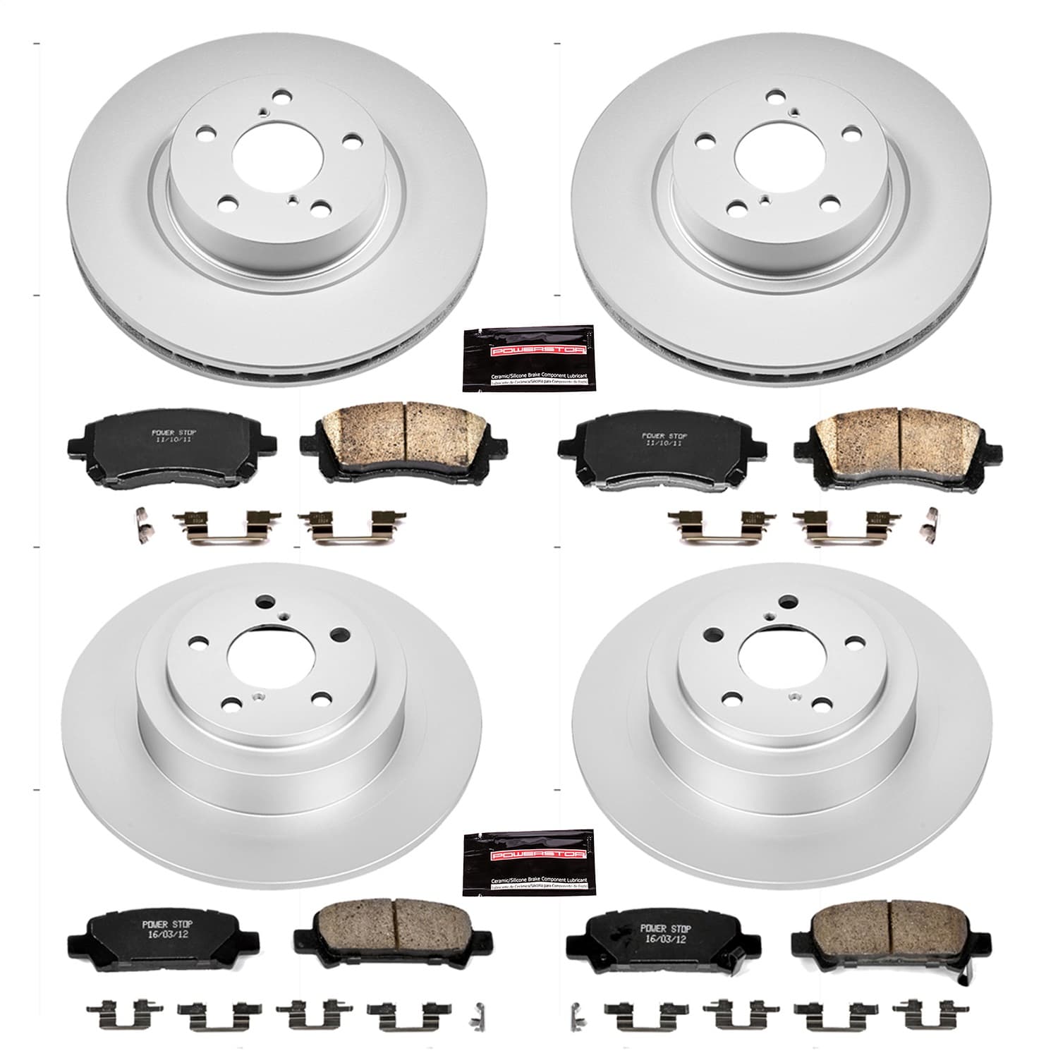 Power Stop - CRK2749 - Front and Rear - Disc Brake Pad and Rotor Kit image 1