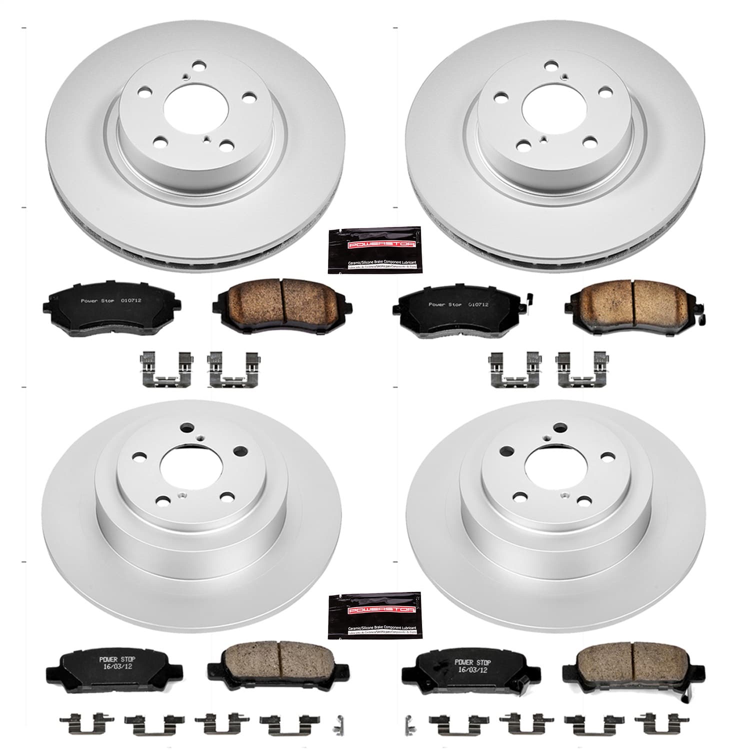 Power Stop - CRK2750 - Front and Rear - Disc Brake Pad and Rotor Kit image 1