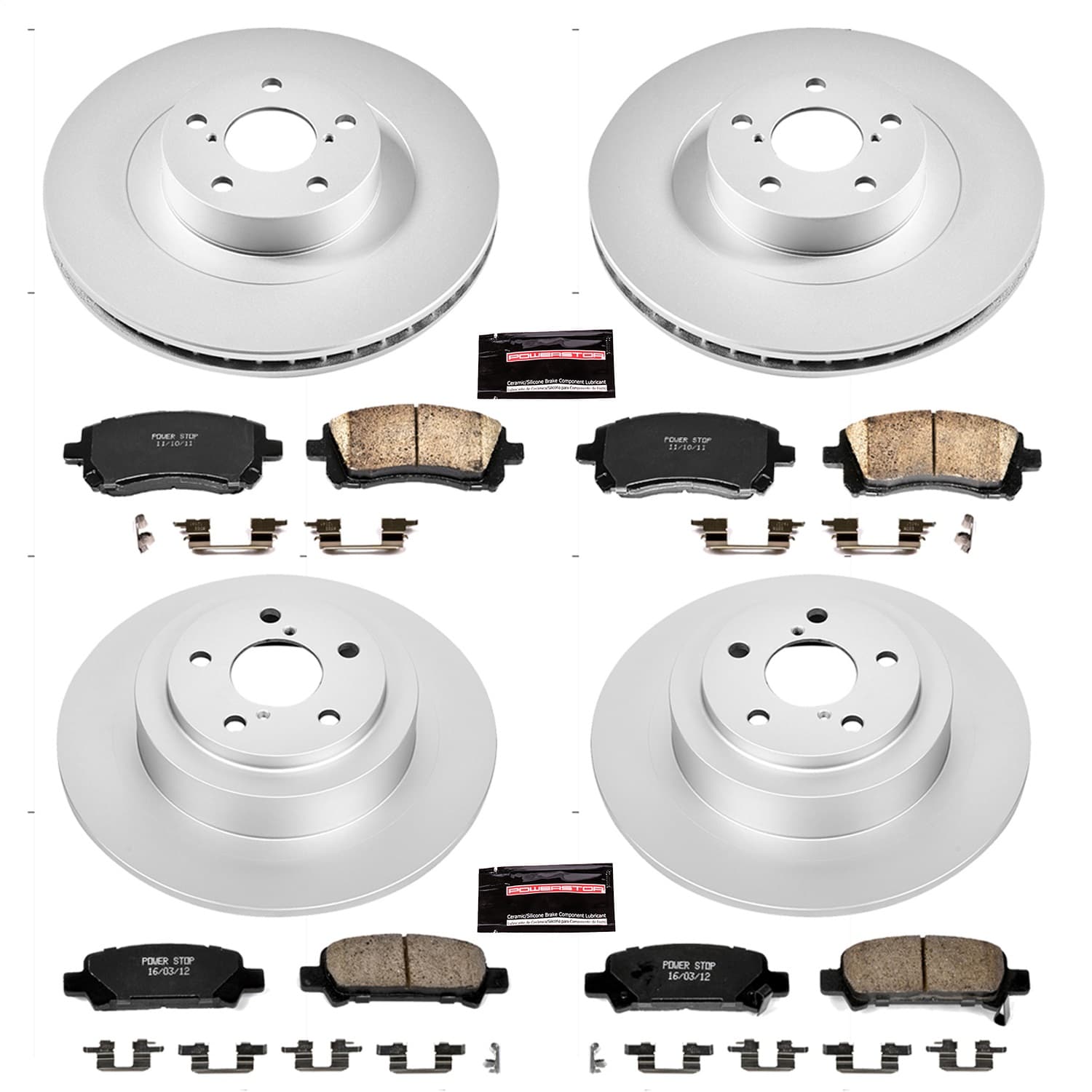 Power Stop - CRK2752 - Front and Rear - Disc Brake Pad and Rotor Kit image 1
