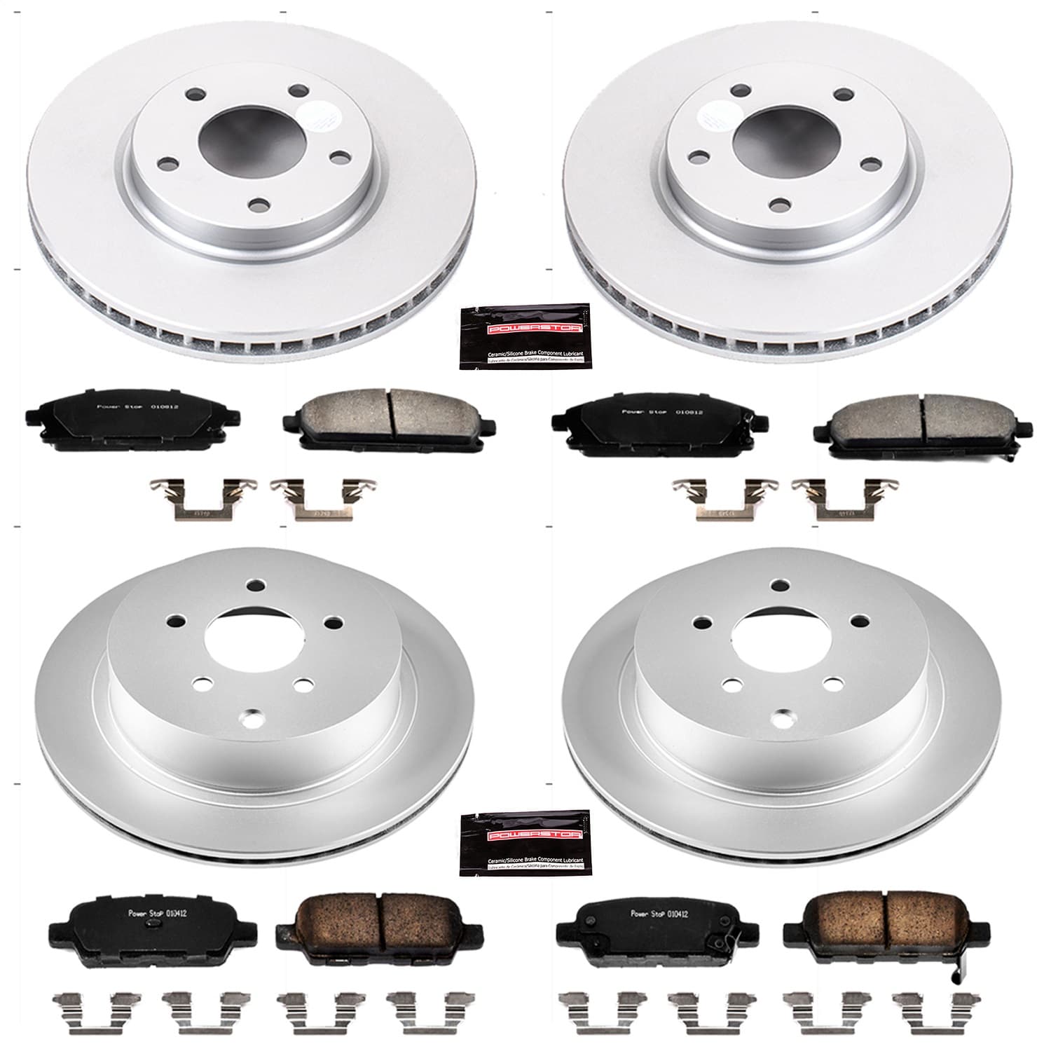 Power Stop - CRK2766 - Front and Rear - Disc Brake Pad and Rotor Kit image 1