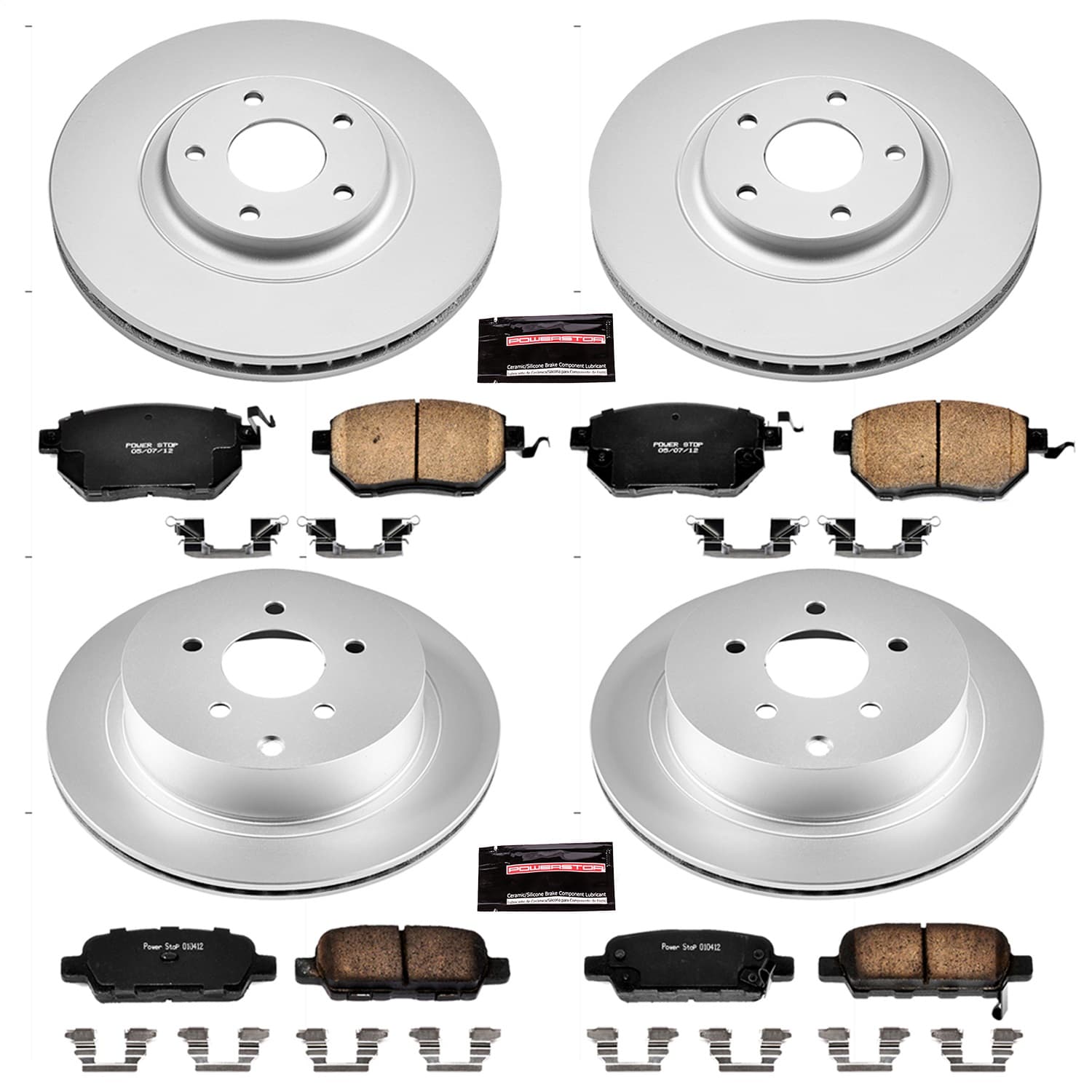 Power Stop - CRK2767 - Front and Rear - Disc Brake Pad and Rotor Kit image 1