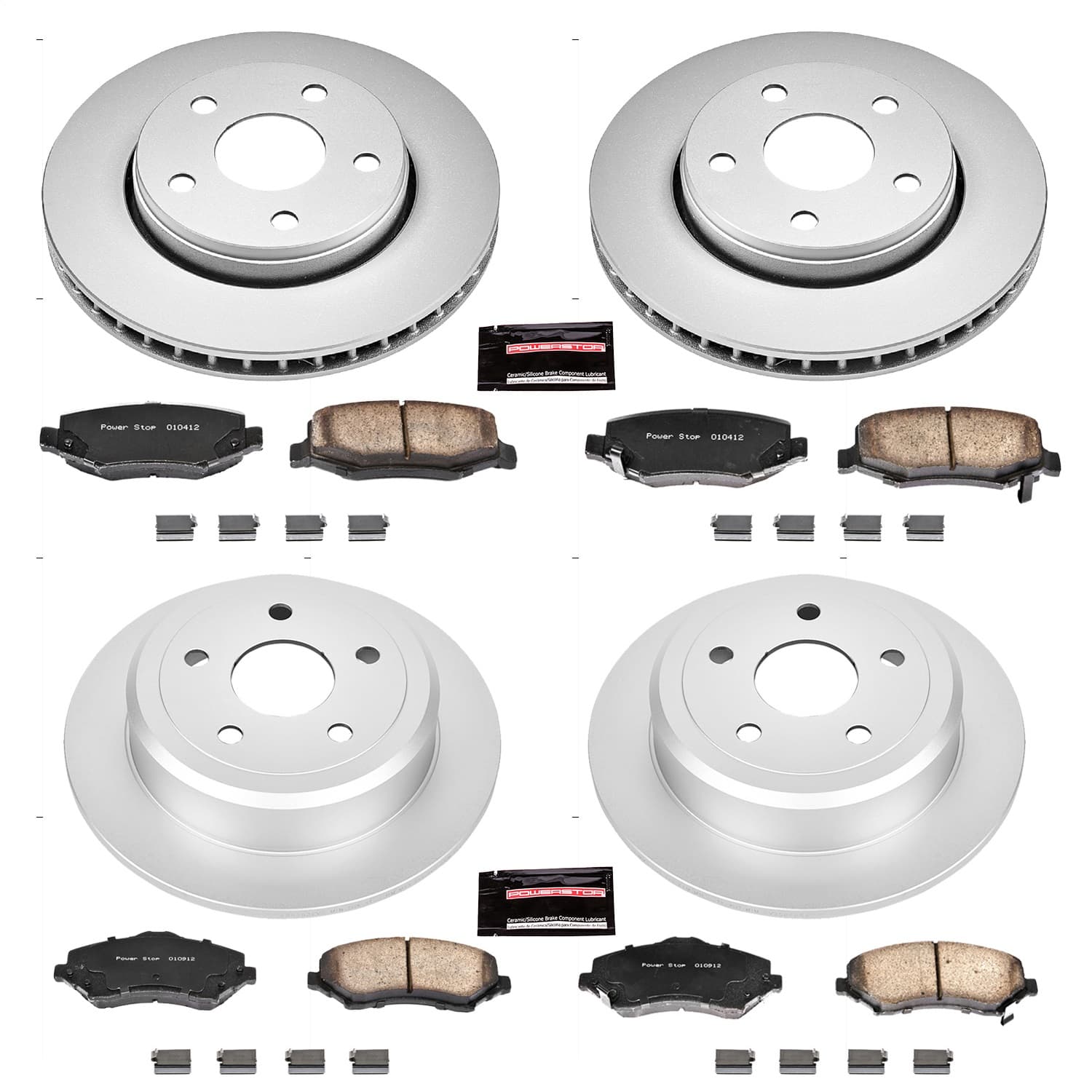 Power Stop - CRK2798 - Front and Rear - Disc Brake Pad and Rotor Kit image 1
