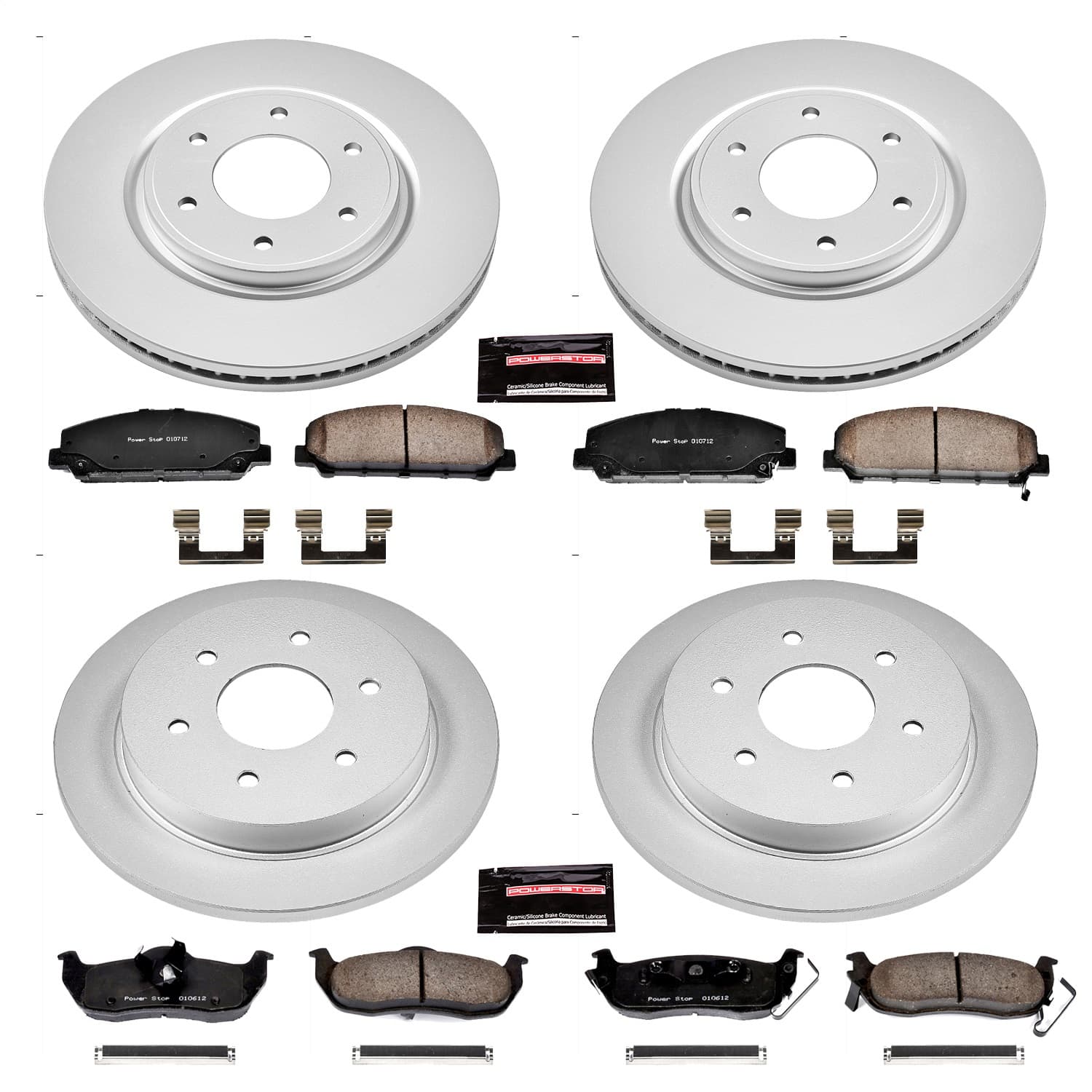 Power Stop - CRK2805 - Front and Rear - Disc Brake Pad and Rotor Kit image 1