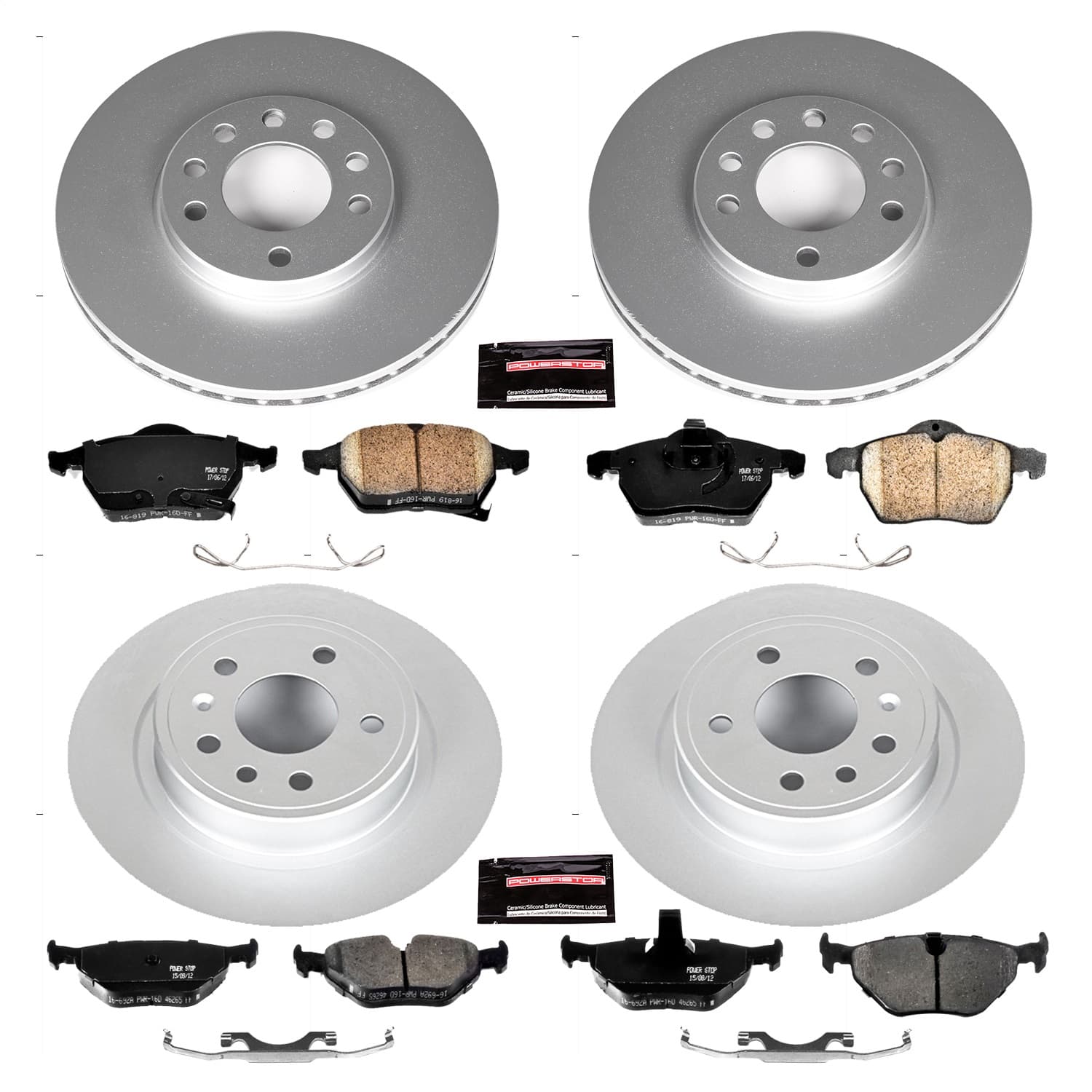 Power Stop - CRK2808 - Front and Rear - Disc Brake Pad and Rotor Kit image 1